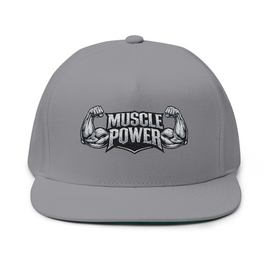 Flat Bill Cap — Hustle Power Embroidered Snapback