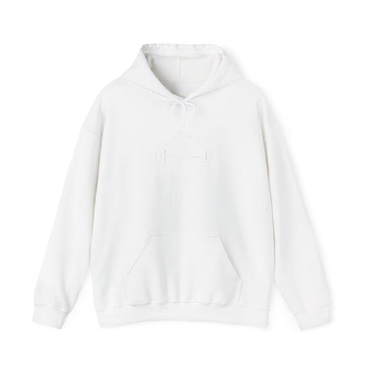 Minimal White Hoodie — Subtle Embossed Design Hooded Sweatshirt