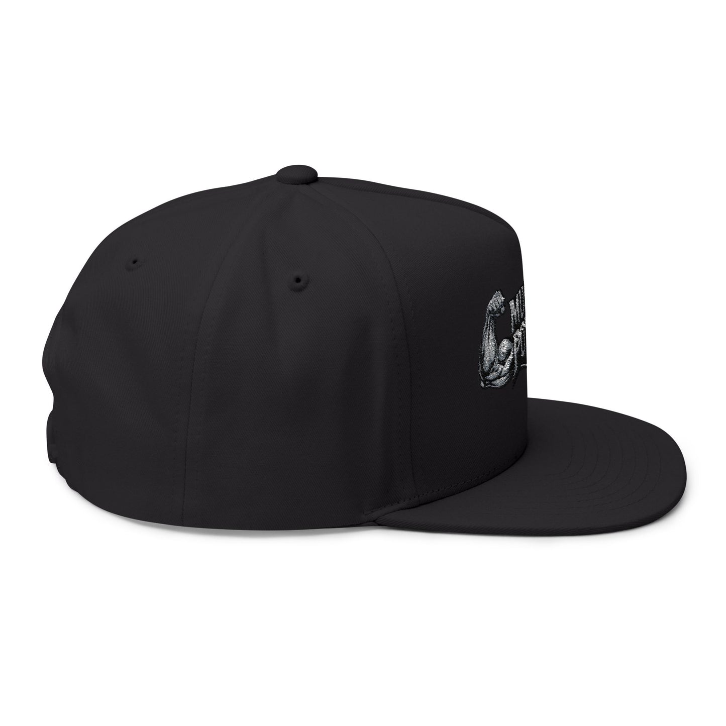 Flat Bill Cap — Hustle Power Embroidered Snapback