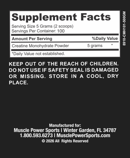 Muscle Power Advanced Electrolytes & Pure Creatine Monohydrate Powder Combo Kit (500g) - Ultimate Gym Workout Performance & Recovery Stack