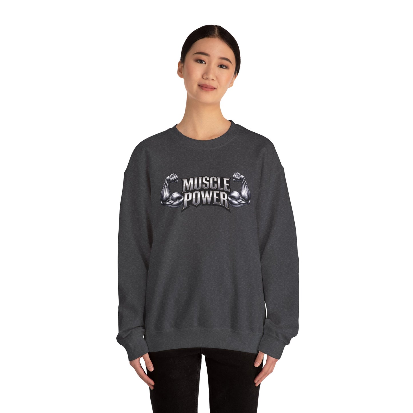Muscle Power Crewneck Sweatshirt — Gym Fitness Pullover