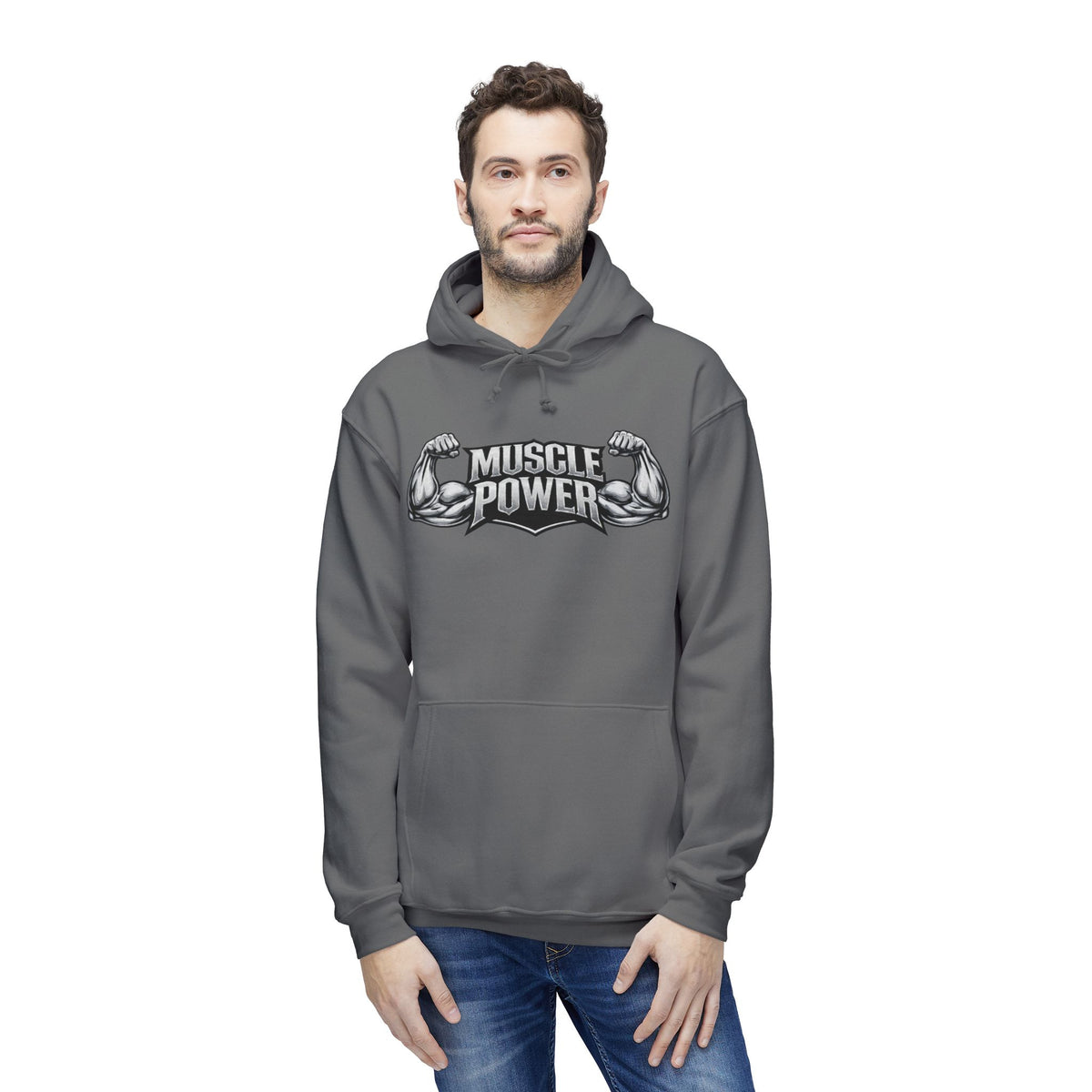 Muscle Power Hoodie — Graphic Gym Workout Pullover