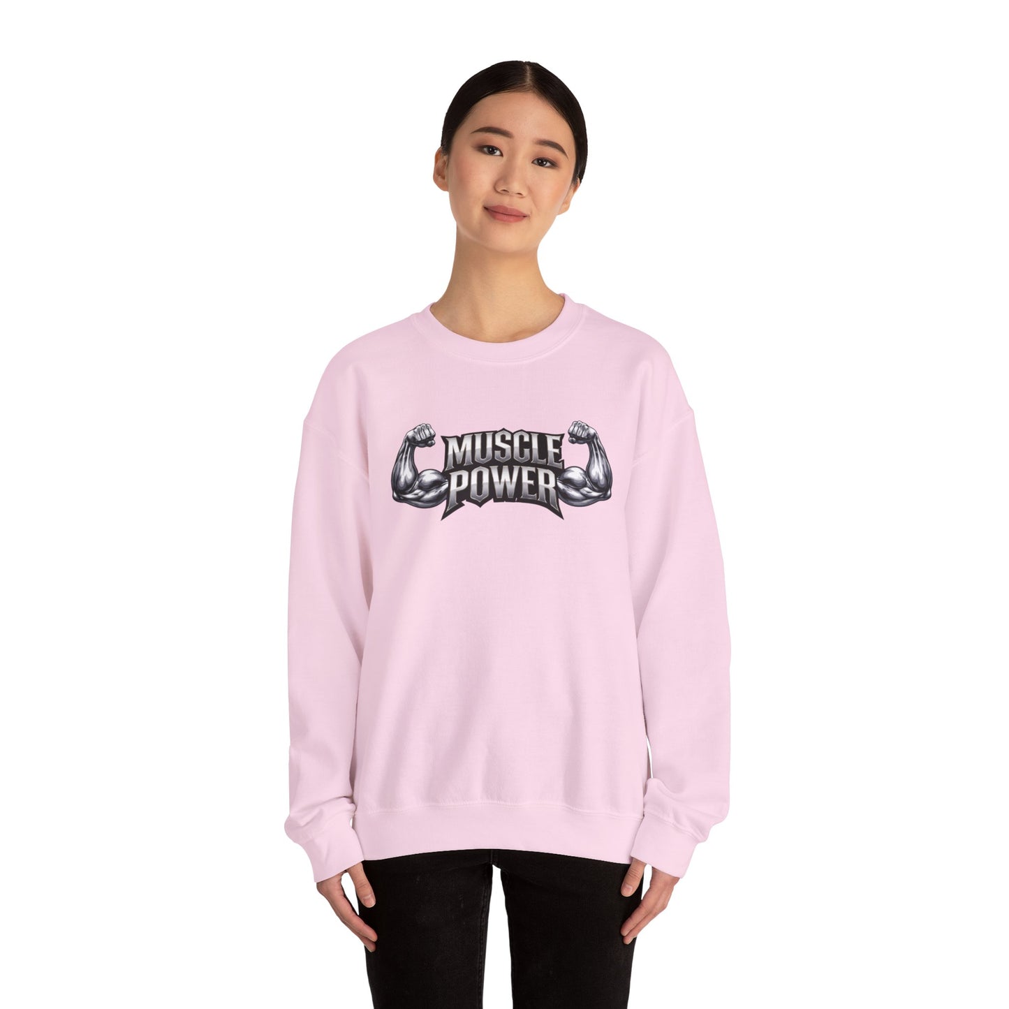 Muscle Power Crewneck Sweatshirt — Gym Fitness Pullover