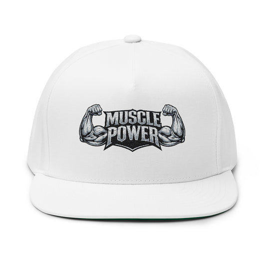 Flat Bill Cap — Hustle Power Embroidered Snapback