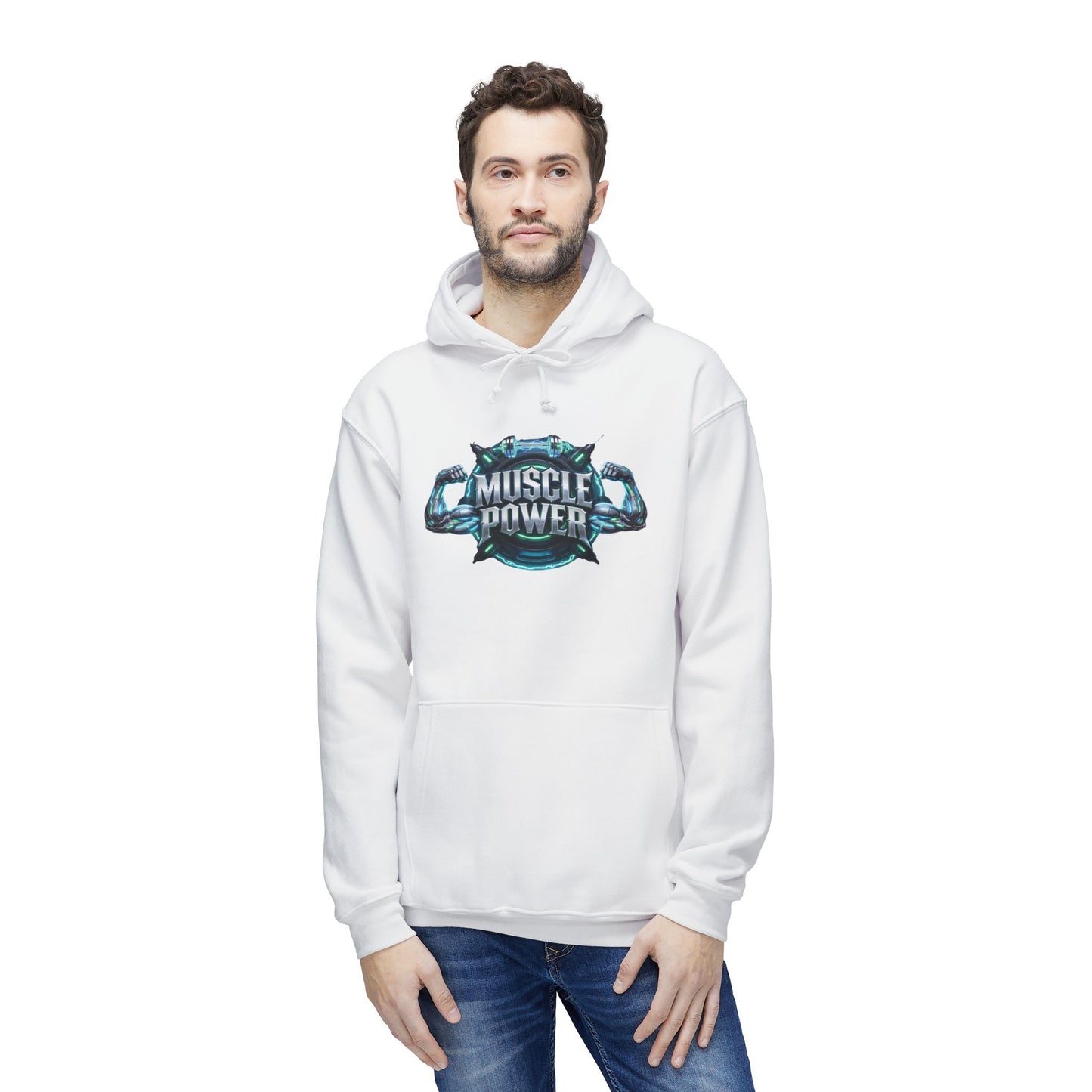 Muscle Power Hoodie — Graphic Gym Workout Pullover