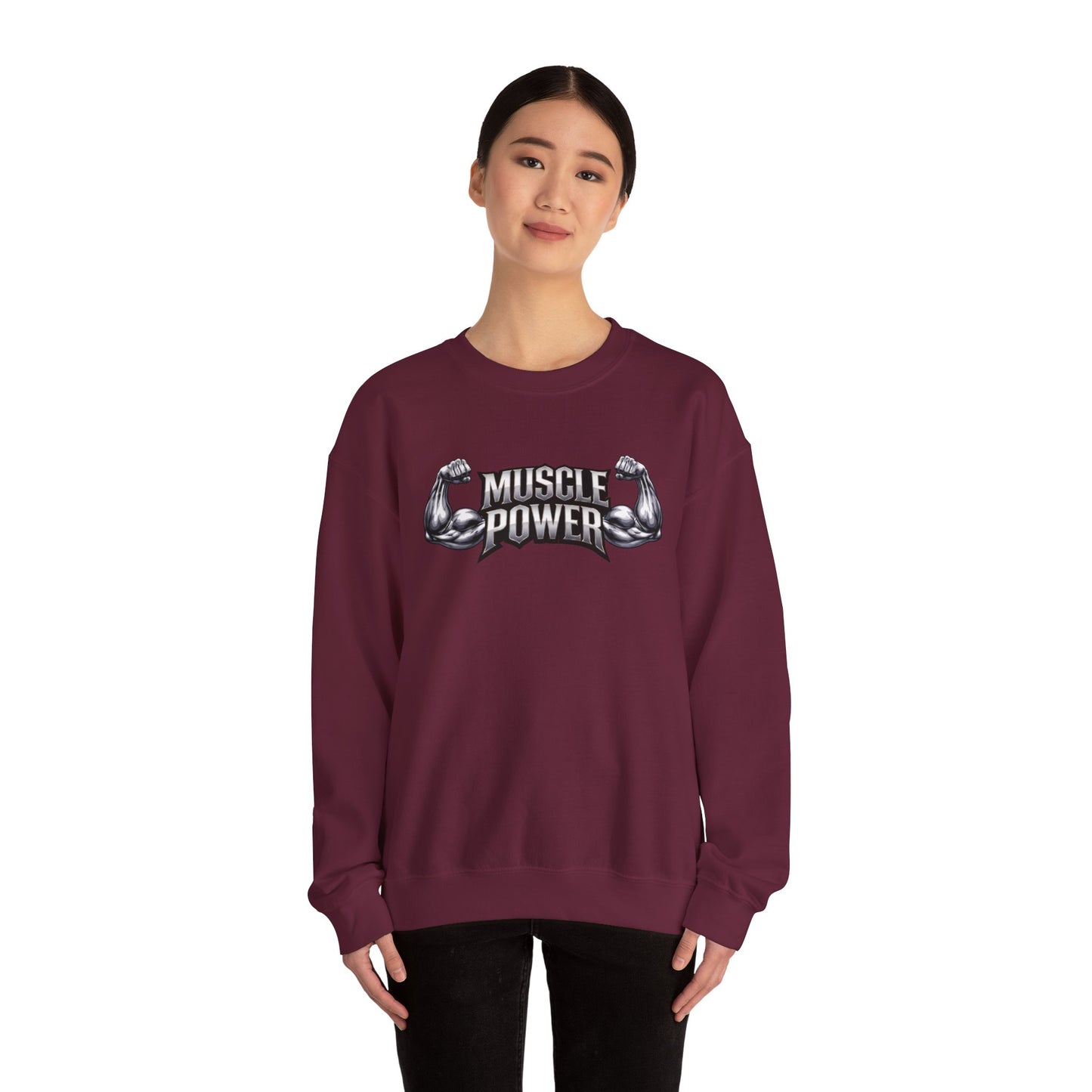 Muscle Power Crewneck Sweatshirt — Gym Fitness Pullover