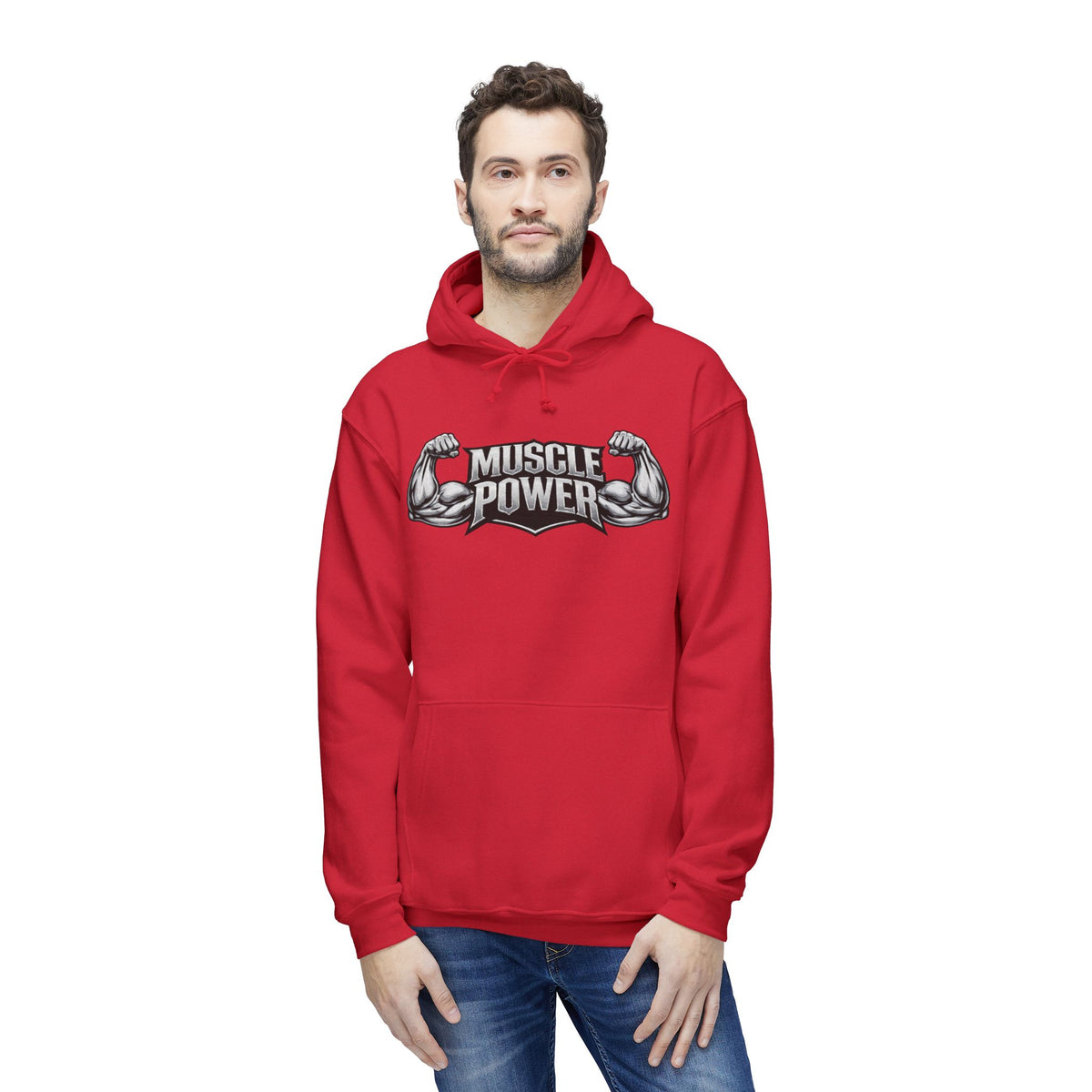 Muscle Power Hoodie — Graphic Gym Workout Pullover