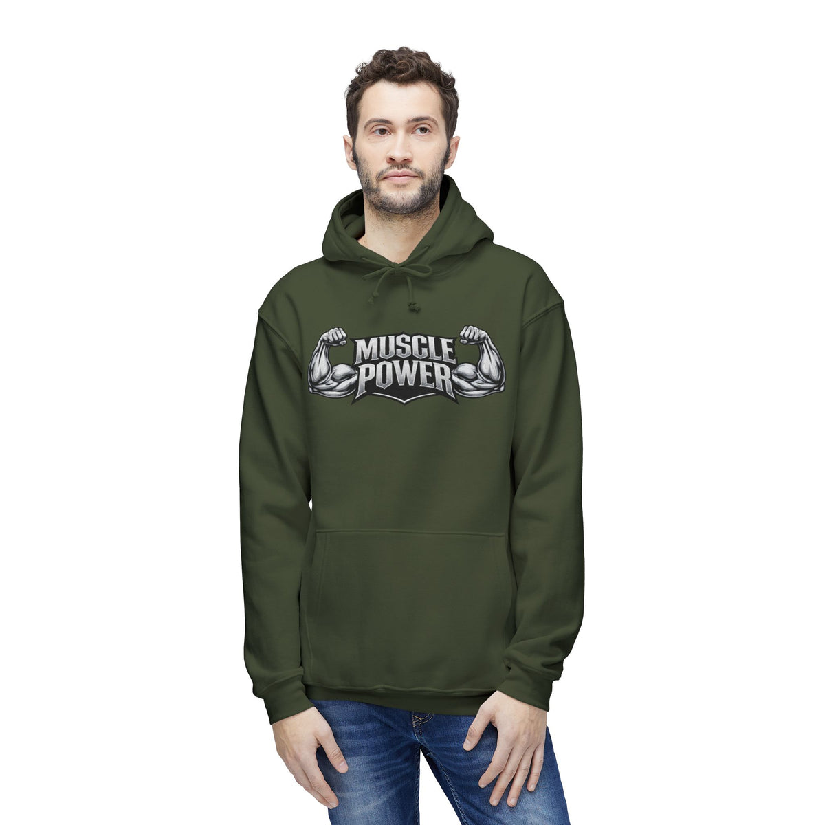Muscle Power Hoodie — Graphic Gym Workout Pullover
