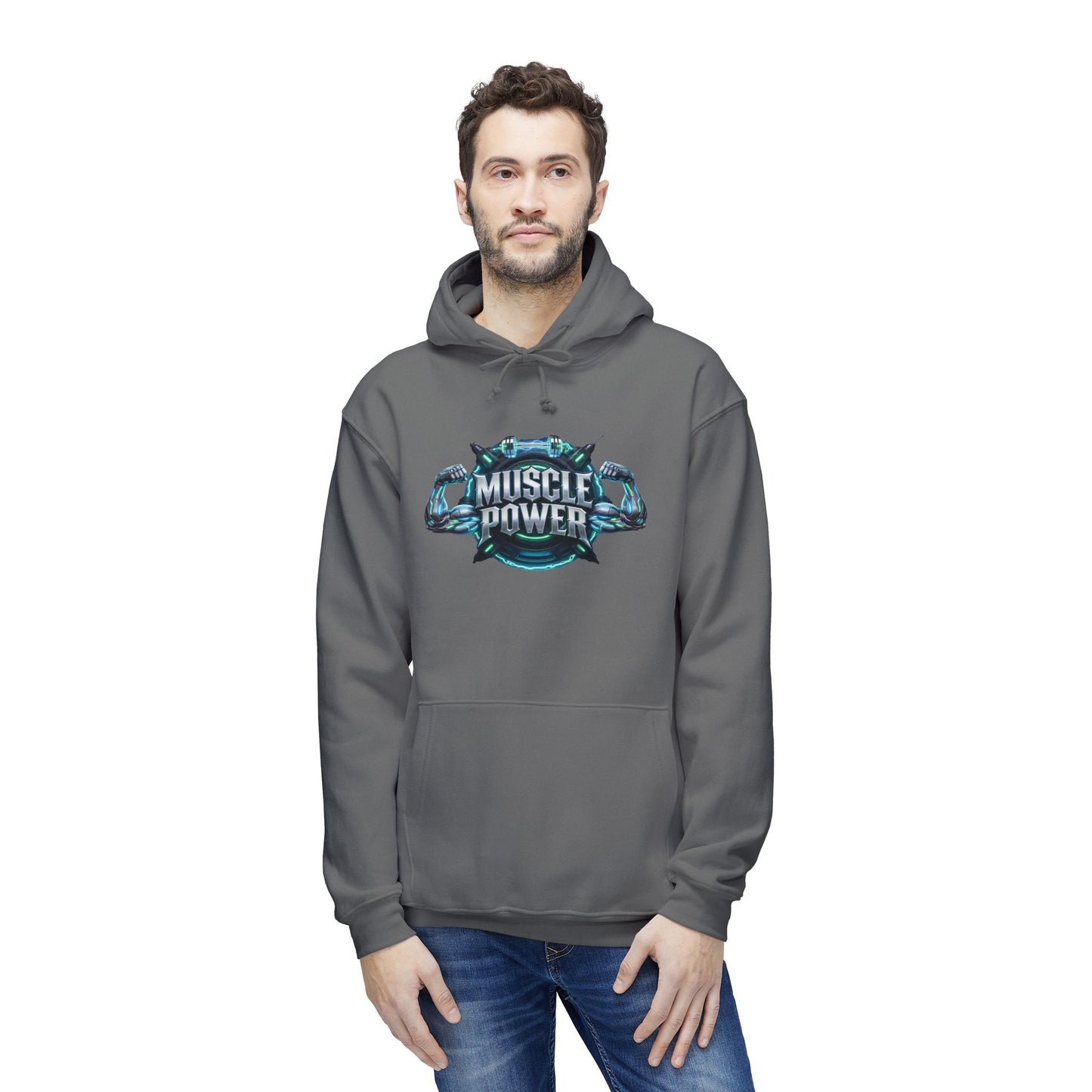 Muscle Power Hoodie — Graphic Gym Workout Pullover