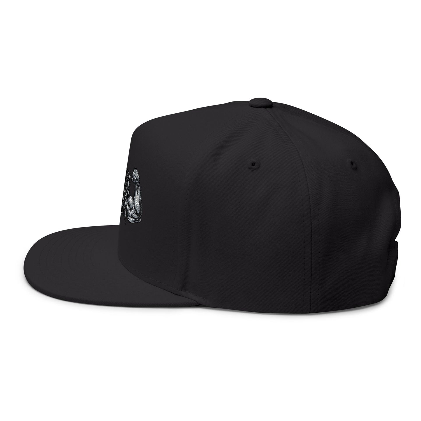Flat Bill Cap — Hustle Power Embroidered Snapback