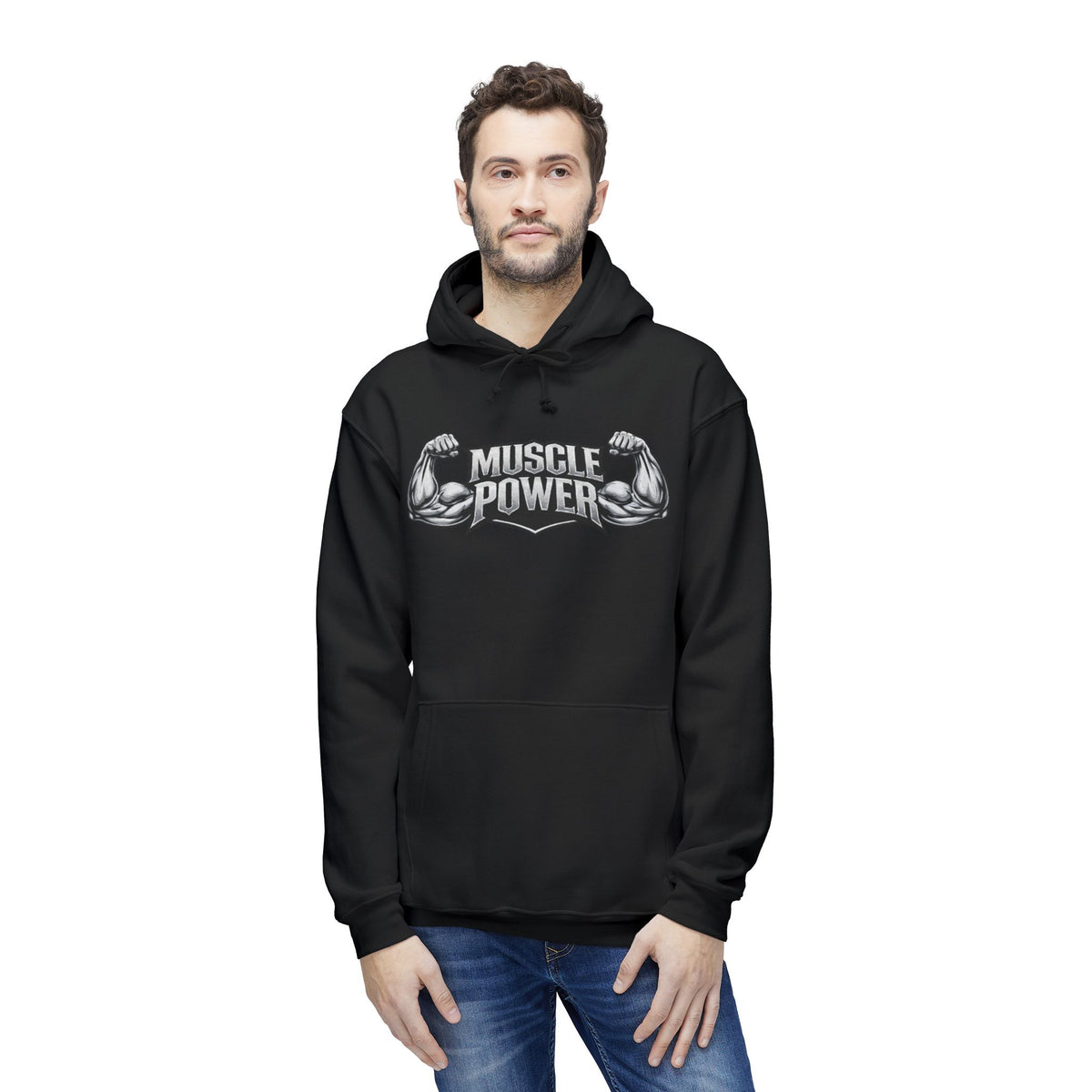 Muscle Power Hoodie — Graphic Gym Workout Pullover