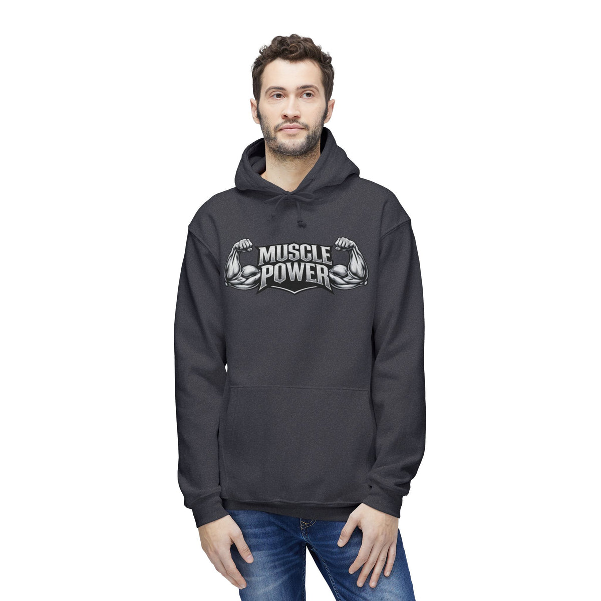 Muscle Power Hoodie — Graphic Gym Workout Pullover