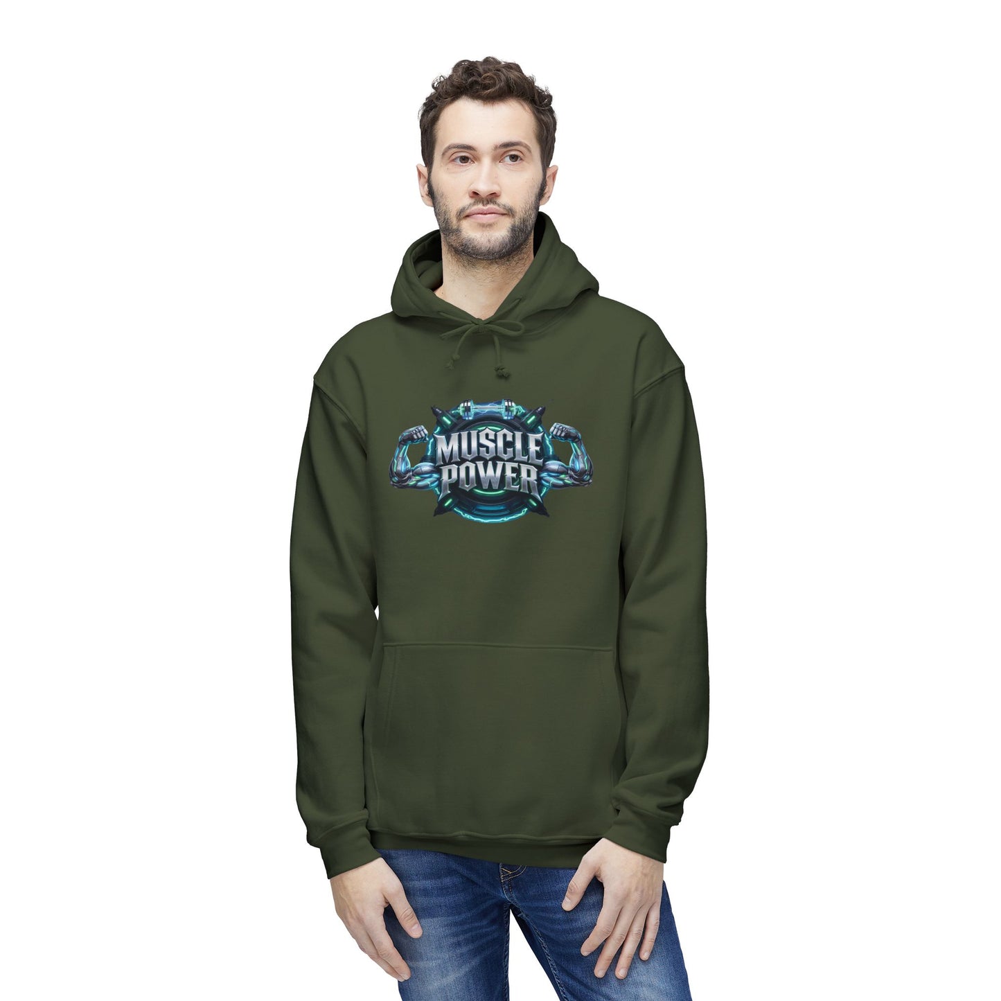 Muscle Power Hoodie — Graphic Gym Workout Pullover