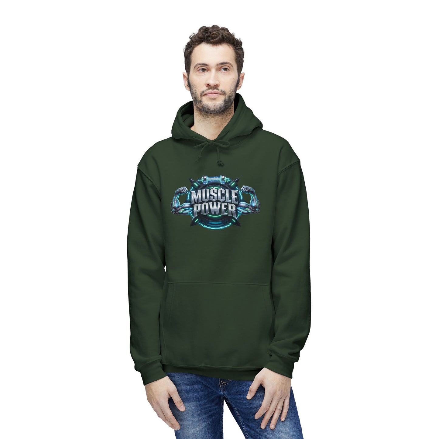 Muscle Power Hoodie — Graphic Gym Workout Pullover