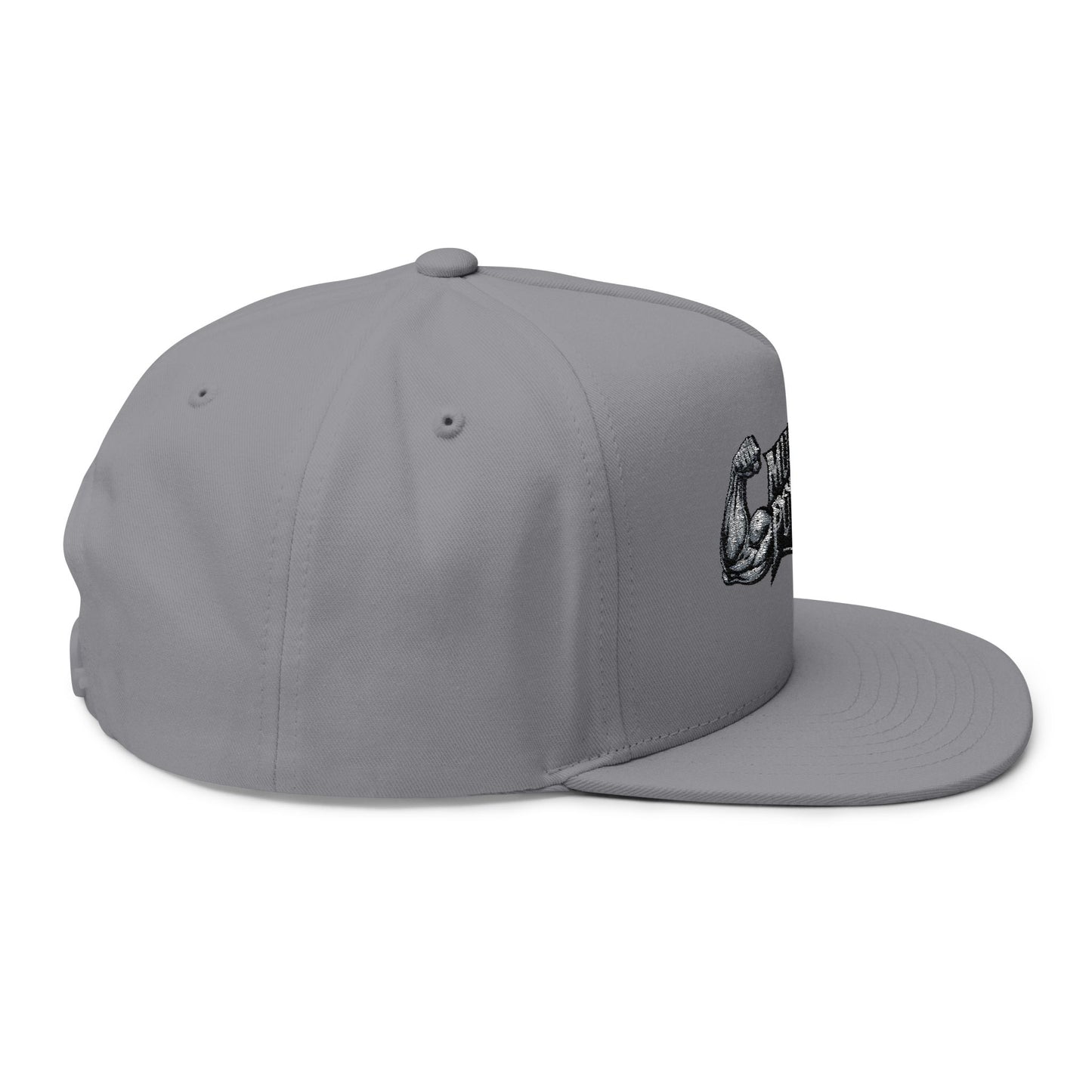 Flat Bill Cap — Hustle Power Embroidered Snapback