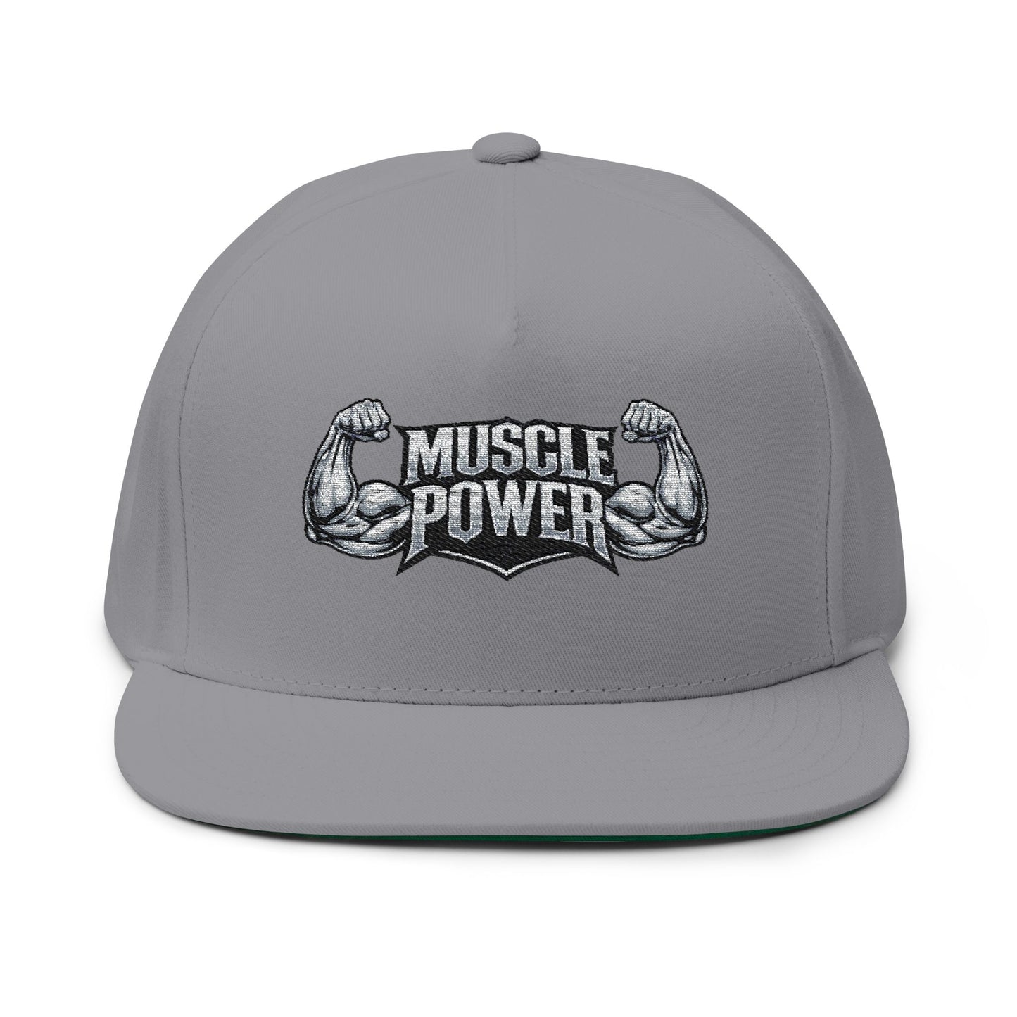 Flat Bill Cap — Hustle Power Embroidered Snapback