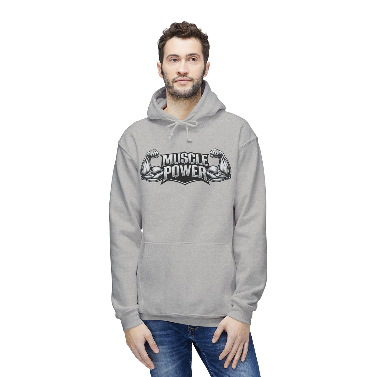 Muscle Power Hoodie — Graphic Gym Workout Pullover