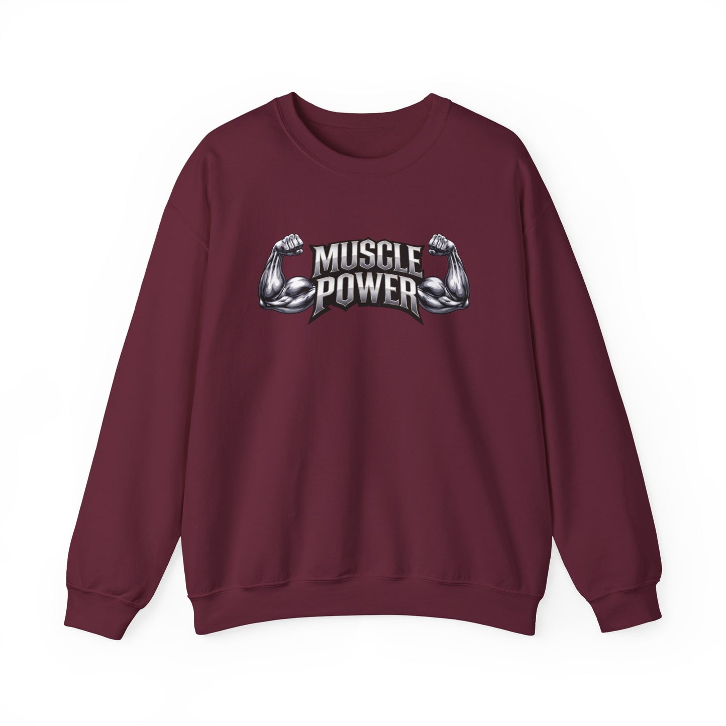 Muscle Power Crewneck Sweatshirt — Gym Fitness Pullover