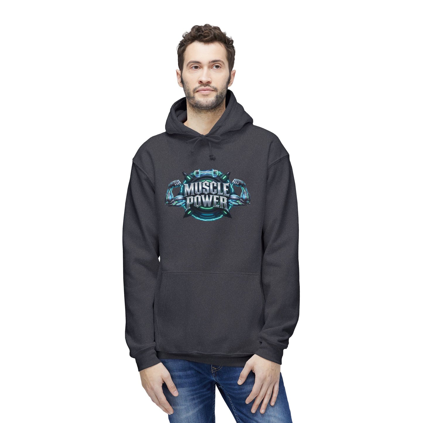 Muscle Power Hoodie — Graphic Gym Workout Pullover