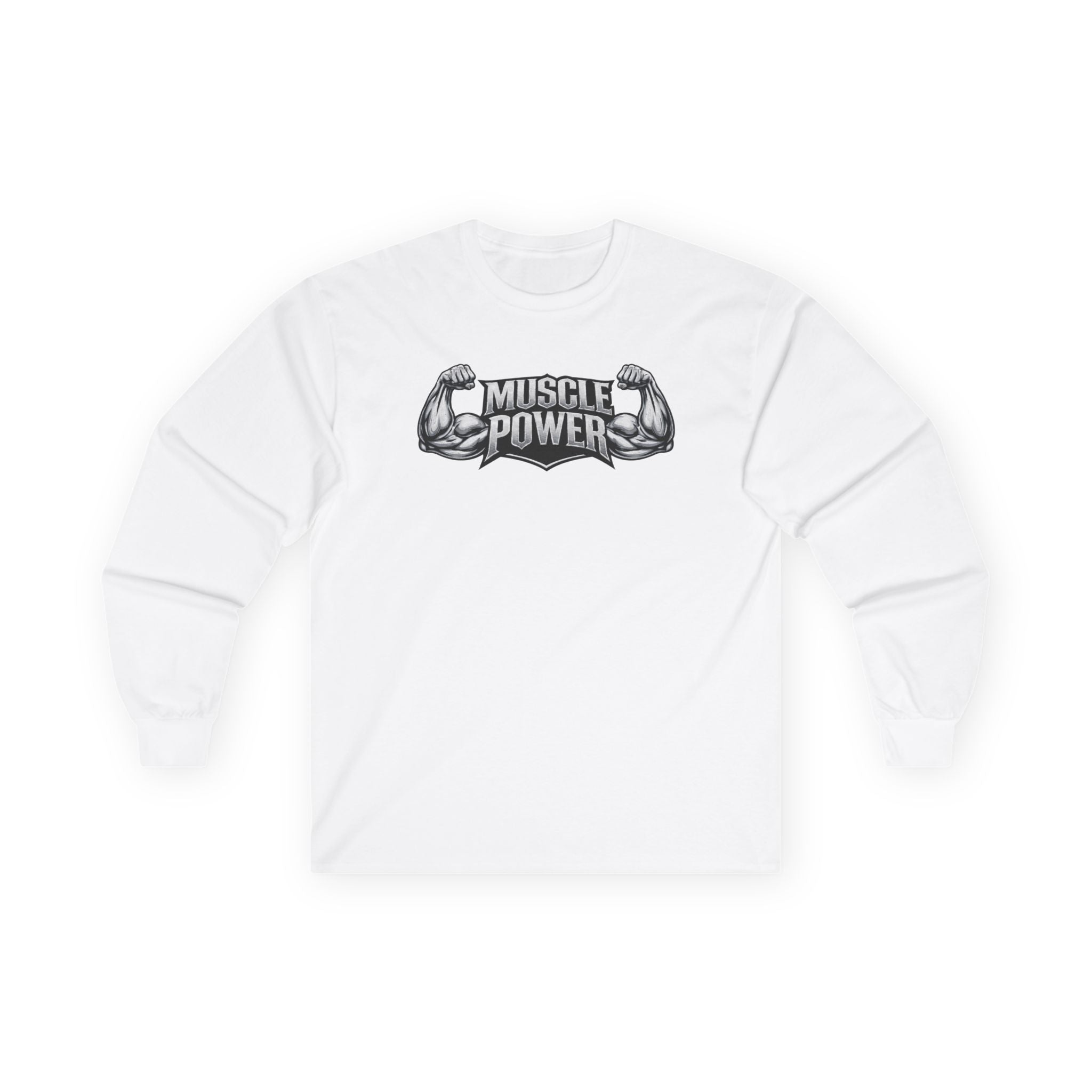 Muscle Power Long Sleeve Tee — Gym Fitness Strength Shirt