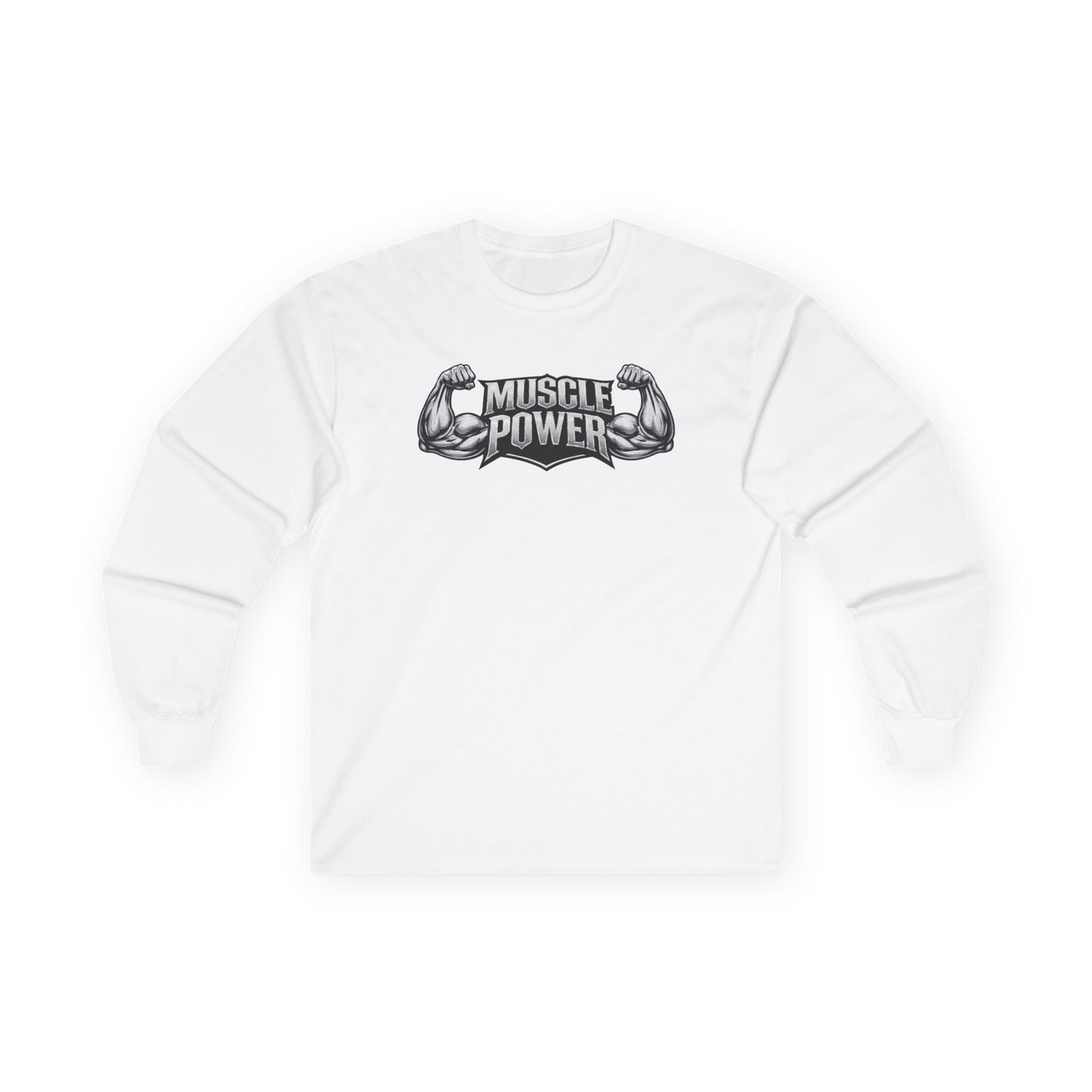 Muscle Power Long Sleeve Tee — Gym Fitness Strength Shirt