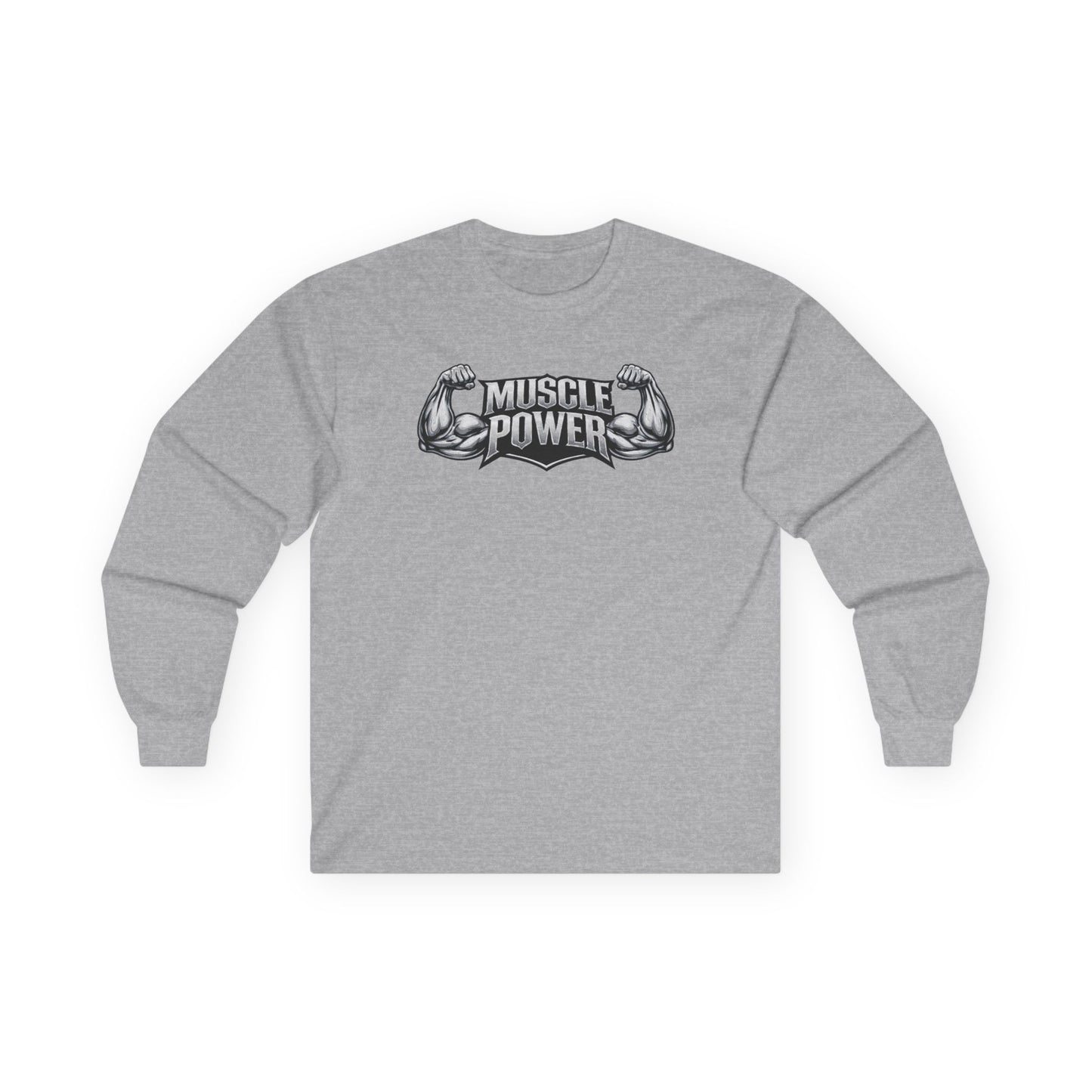 Muscle Power Long Sleeve Tee — Gym Fitness Strength Shirt