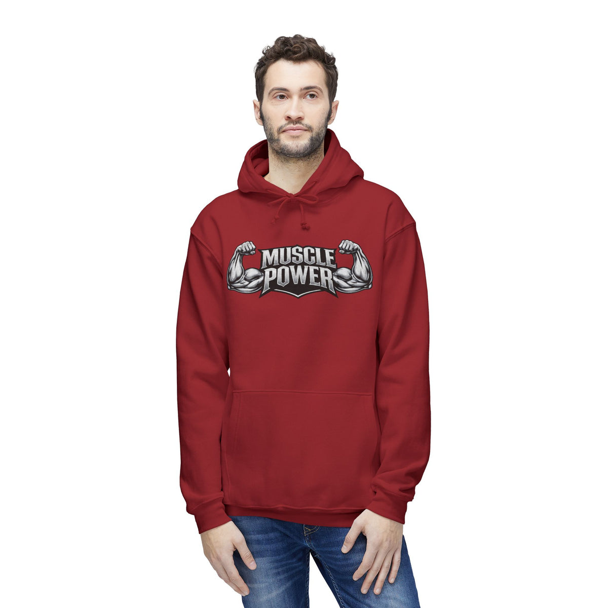 Muscle Power Hoodie — Graphic Gym Workout Pullover
