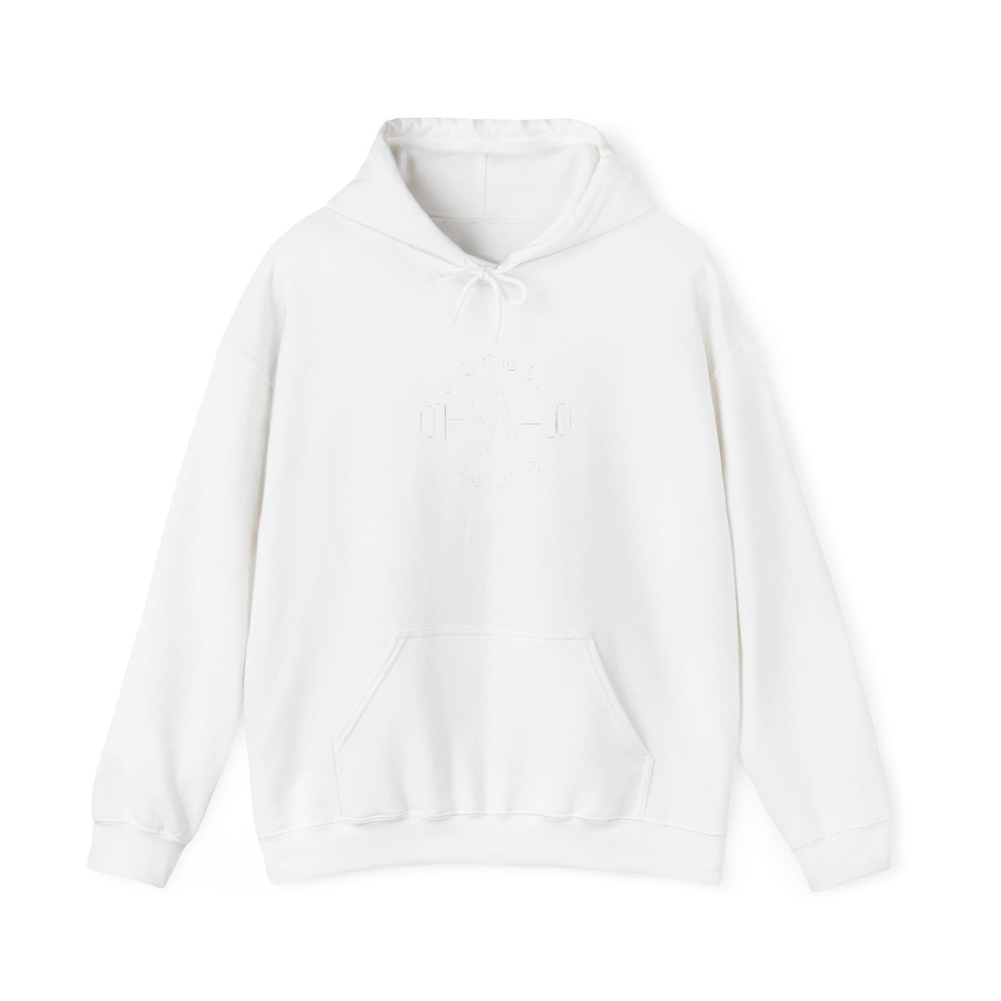 Minimal White Hoodie — Subtle Embossed Design Hooded Sweatshirt