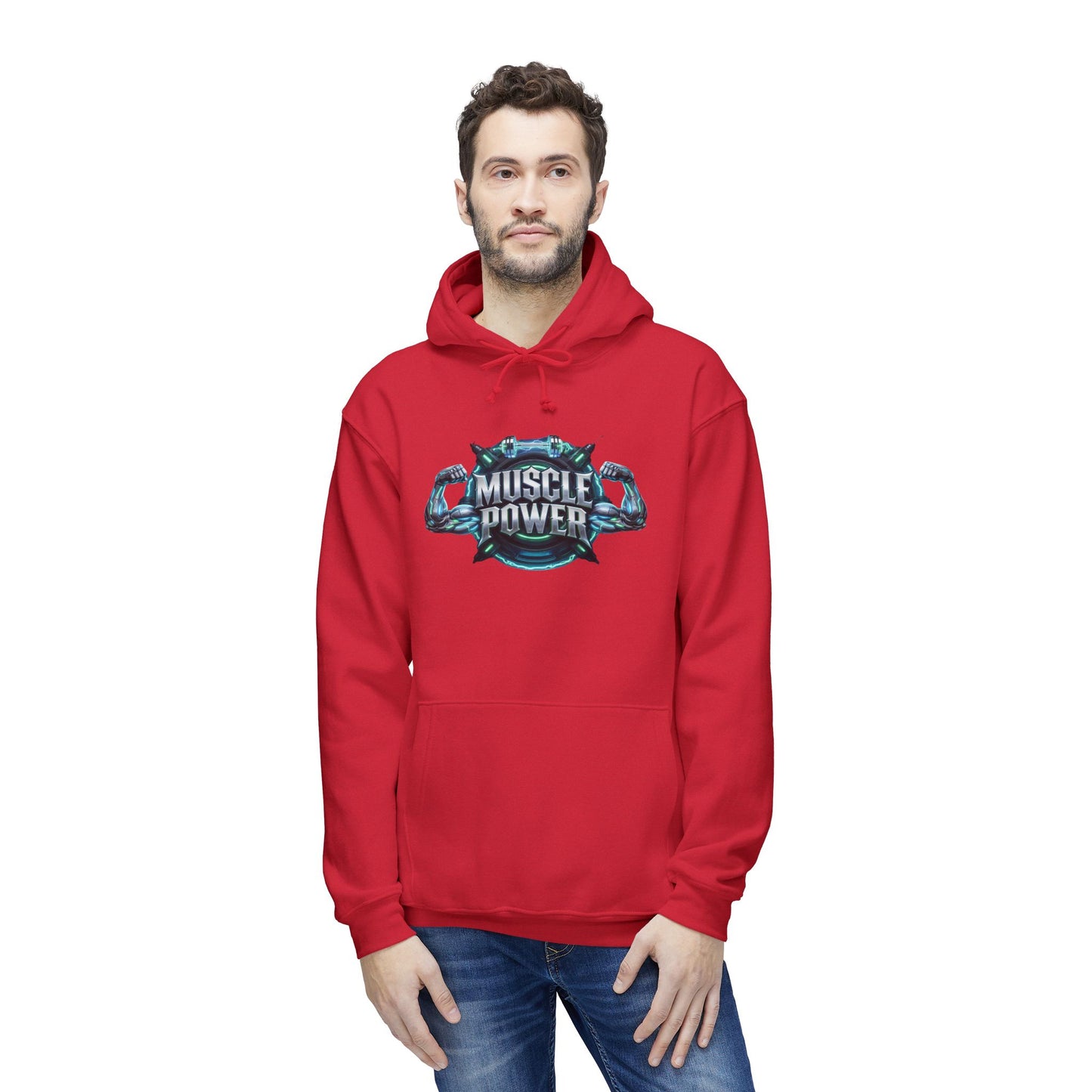 Muscle Power Hoodie — Graphic Gym Workout Pullover