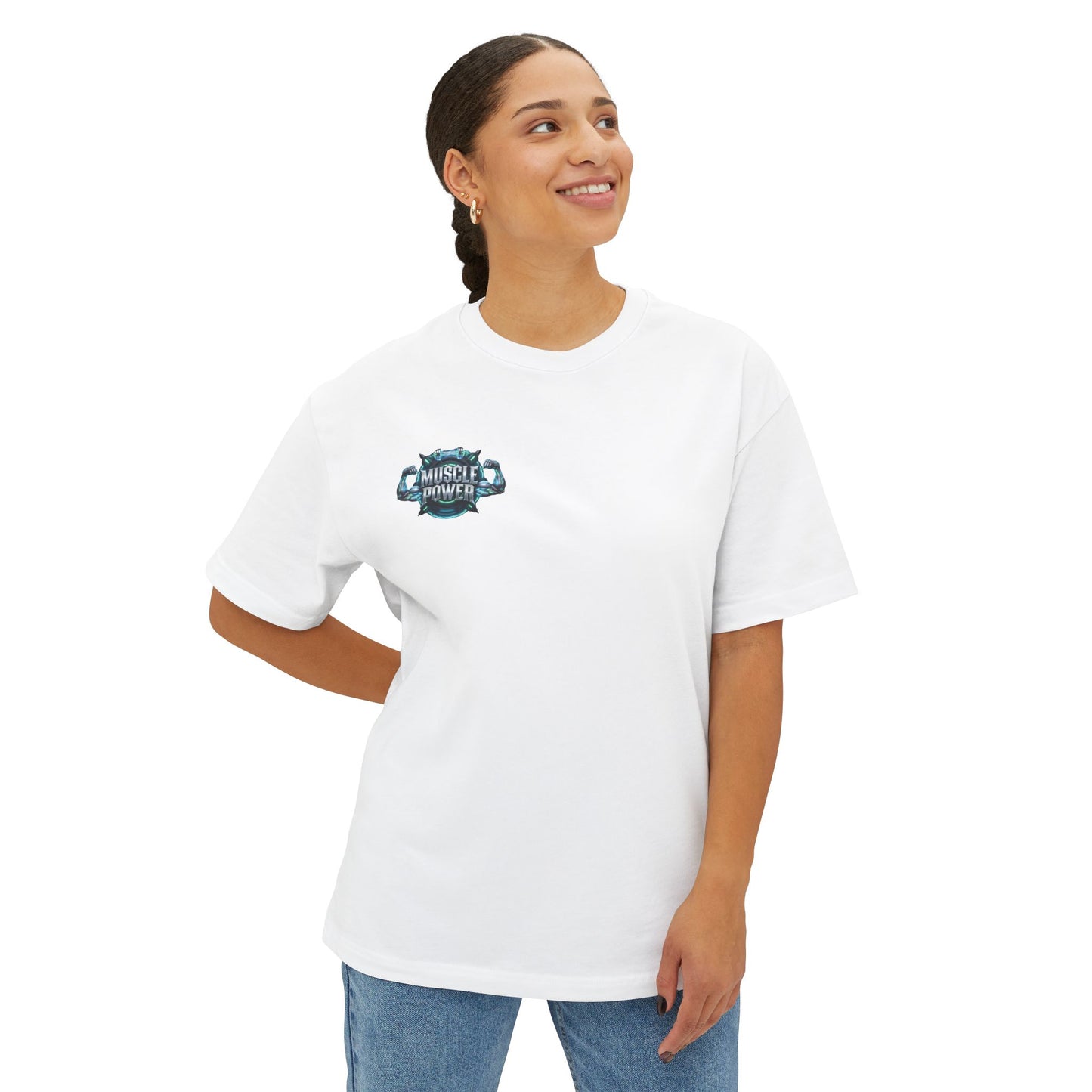 Muscle Power Tee — "Strength Through Christ" Christian Fitness Graphic Shirt