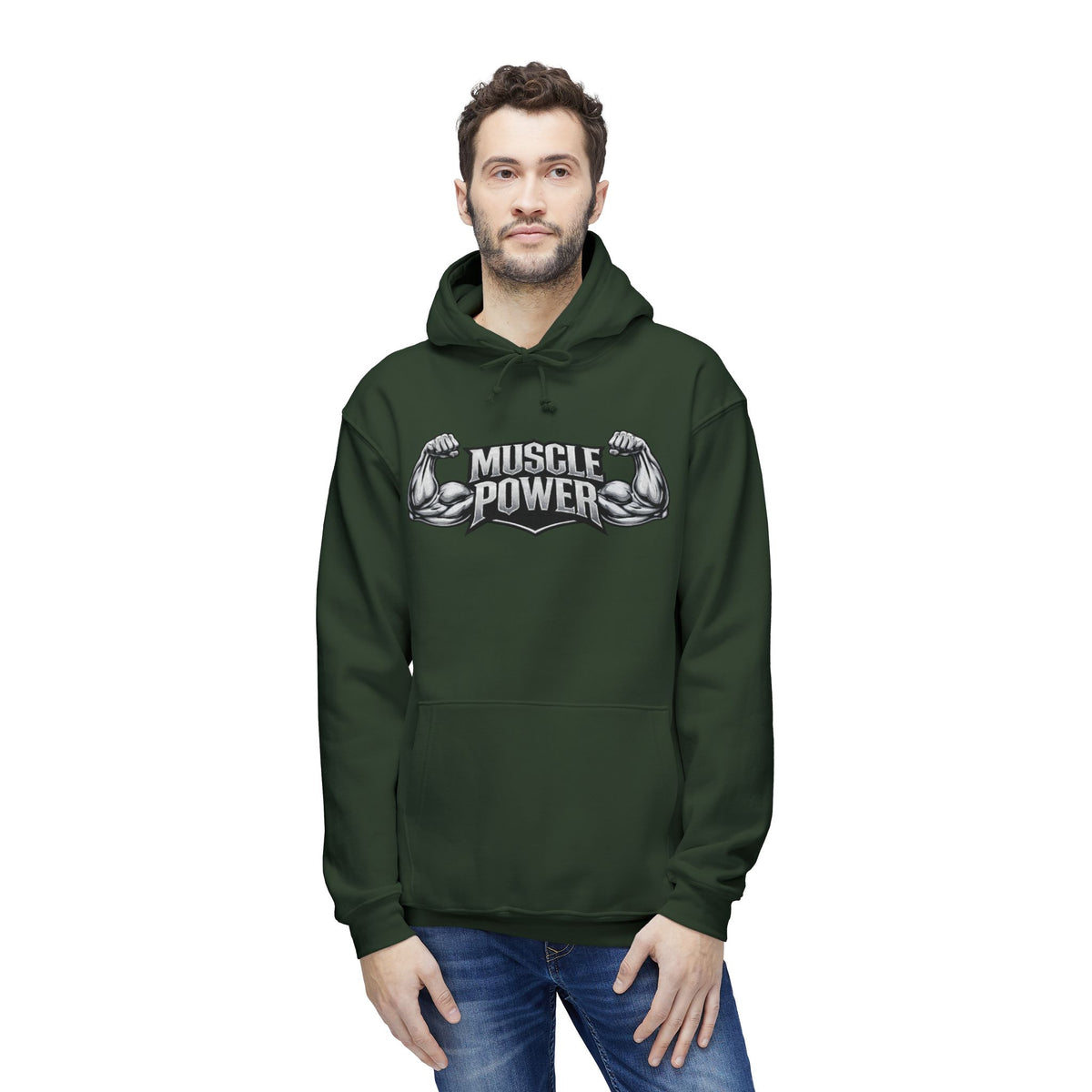 Muscle Power Hoodie — Graphic Gym Workout Pullover