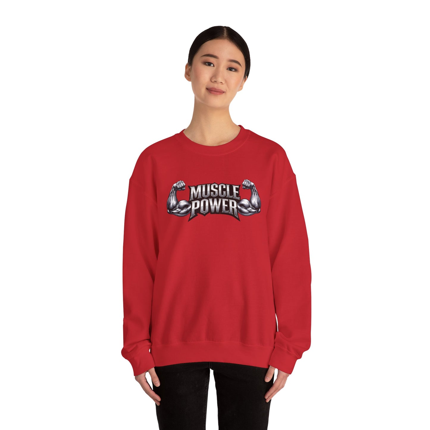 Muscle Power Crewneck Sweatshirt — Gym Fitness Pullover