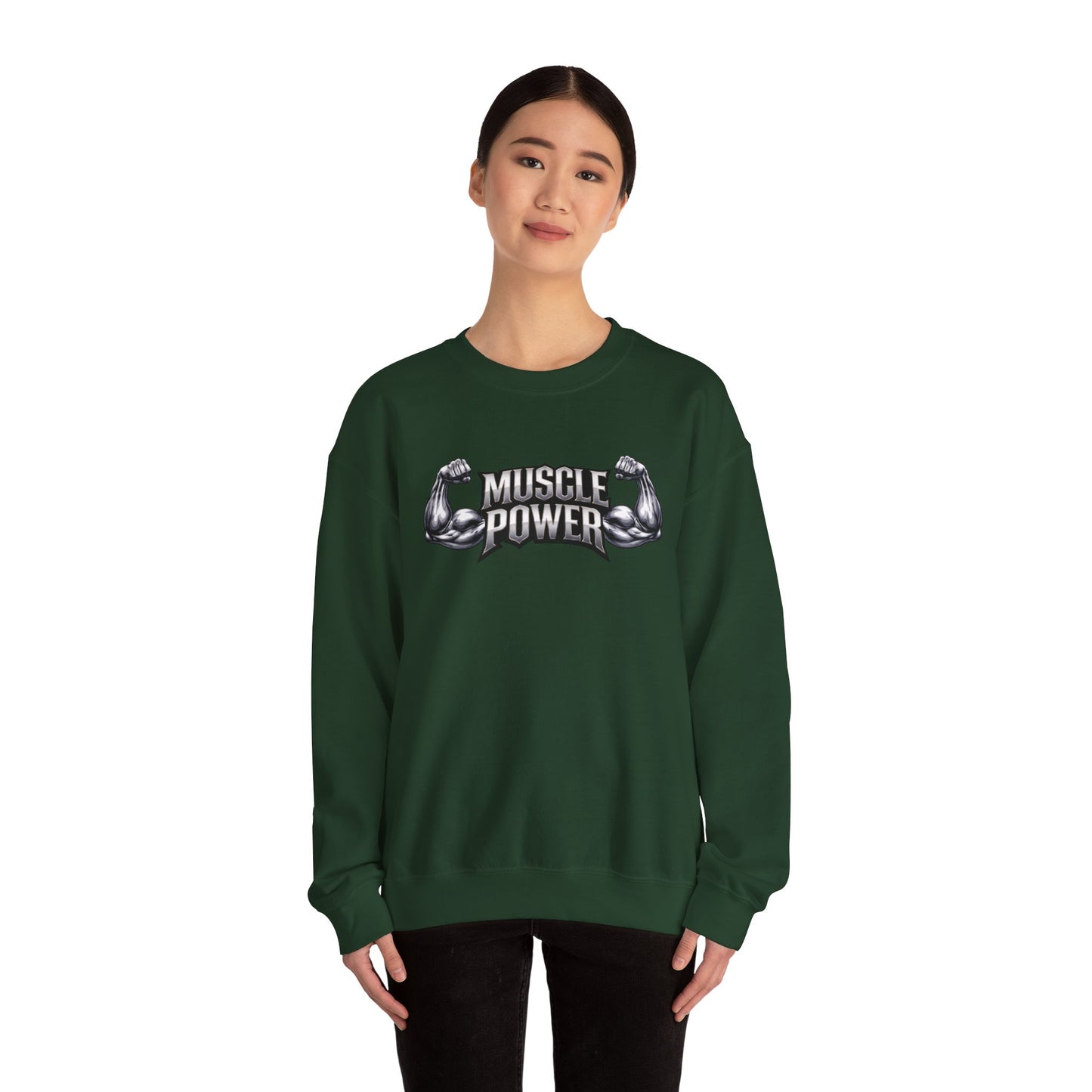 Muscle Power Crewneck Sweatshirt — Gym Fitness Pullover