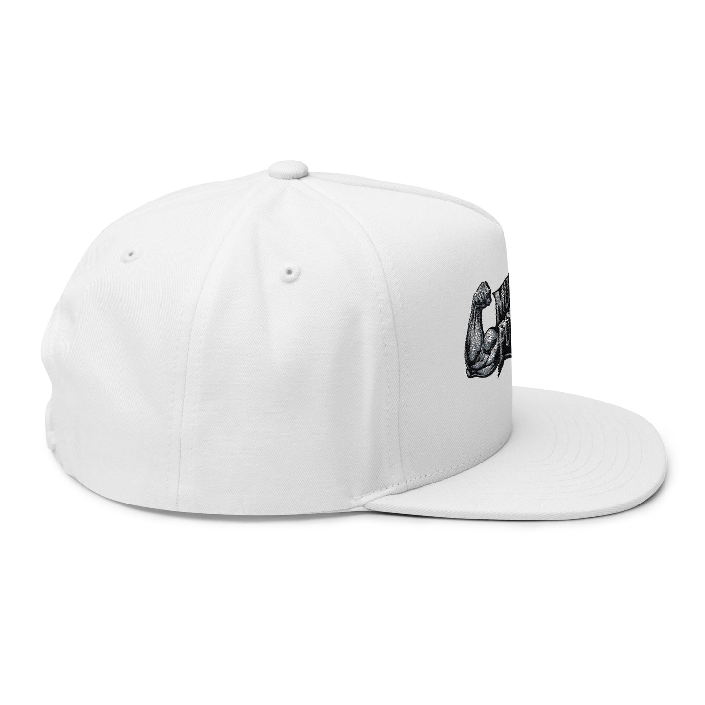 Flat Bill Cap — Hustle Power Embroidered Snapback