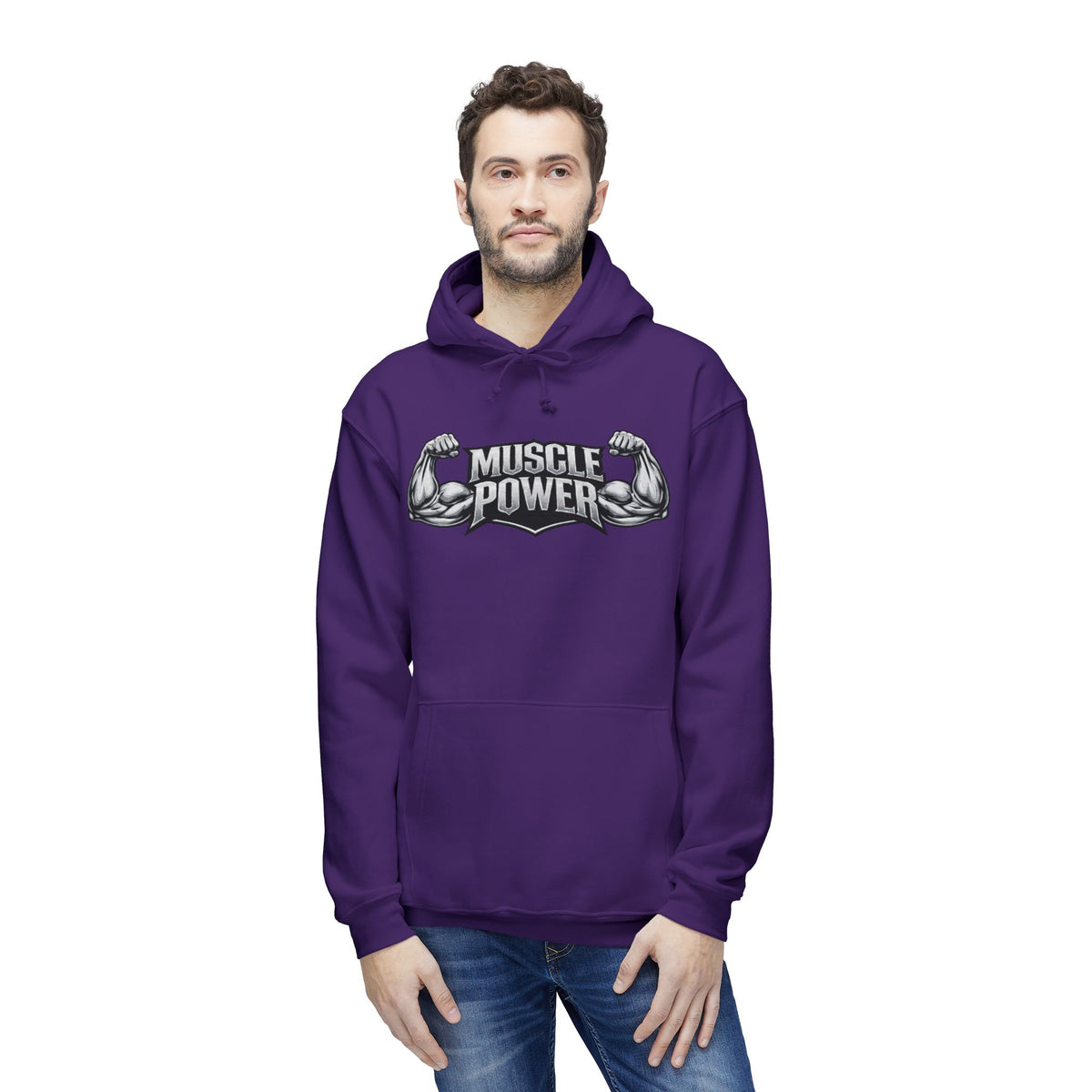 Muscle Power Hoodie — Graphic Gym Workout Pullover