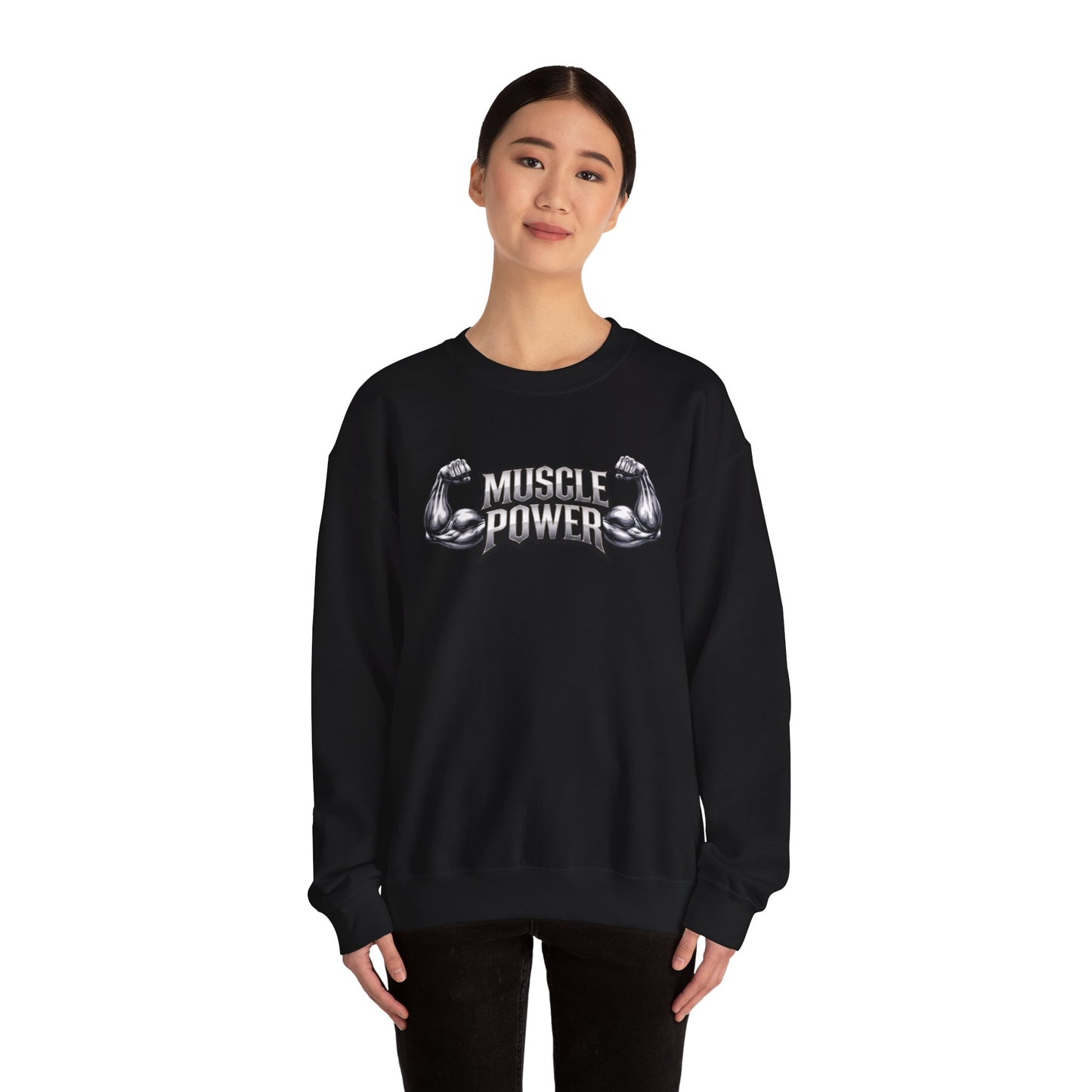 Muscle Power Crewneck Sweatshirt — Gym Fitness Pullover