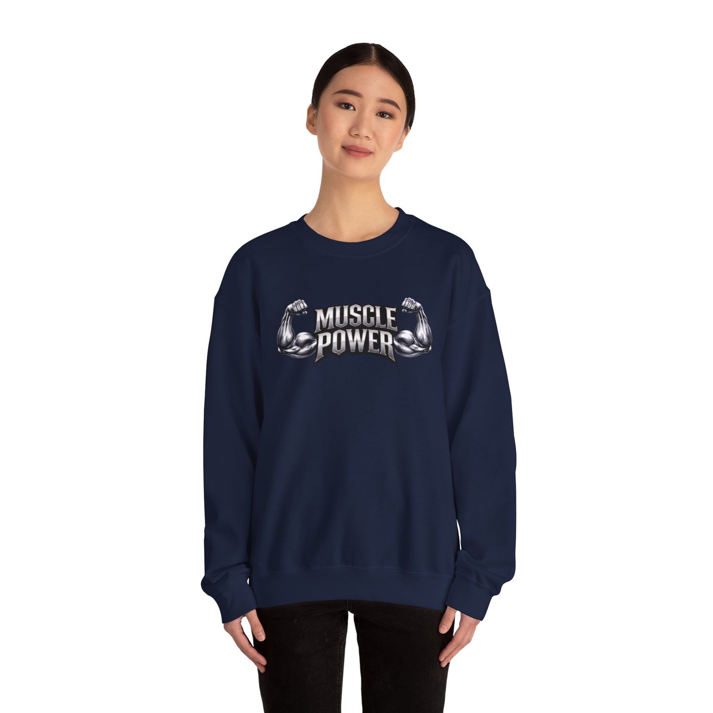 Muscle Power Crewneck Sweatshirt — Gym Fitness Pullover