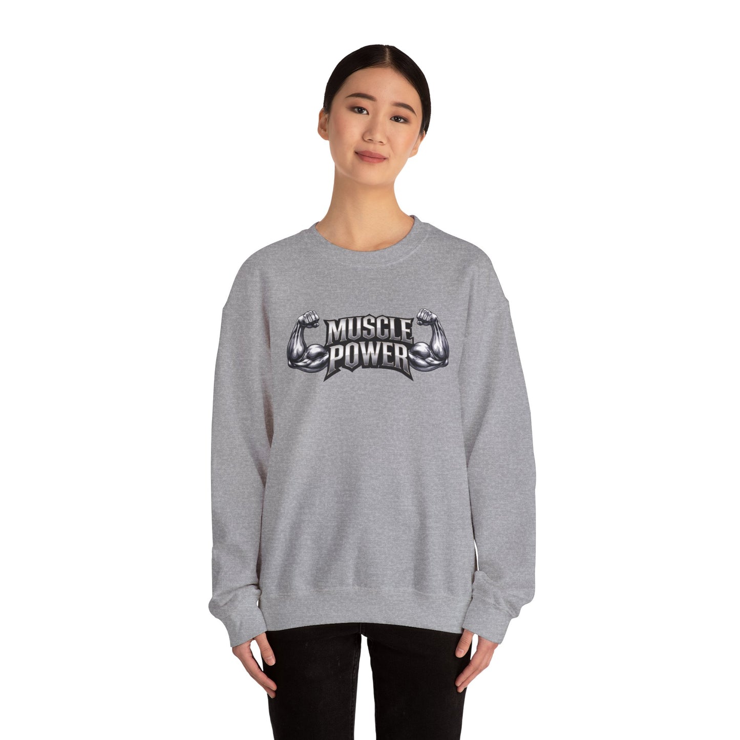Muscle Power Crewneck Sweatshirt — Gym Fitness Pullover