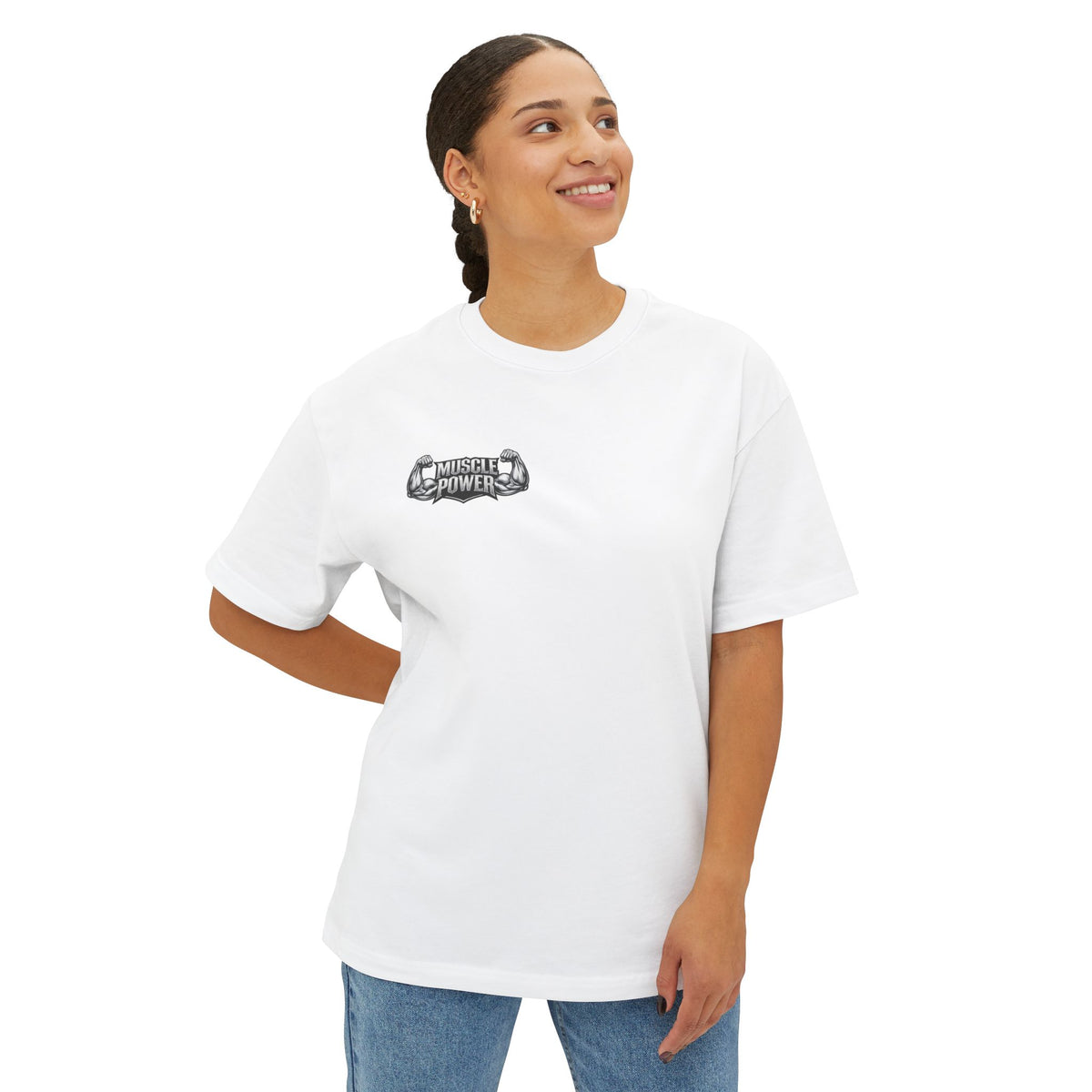 Muscle Power Tee — "Strength Through Christ" Christian Fitness Graphic Shirt