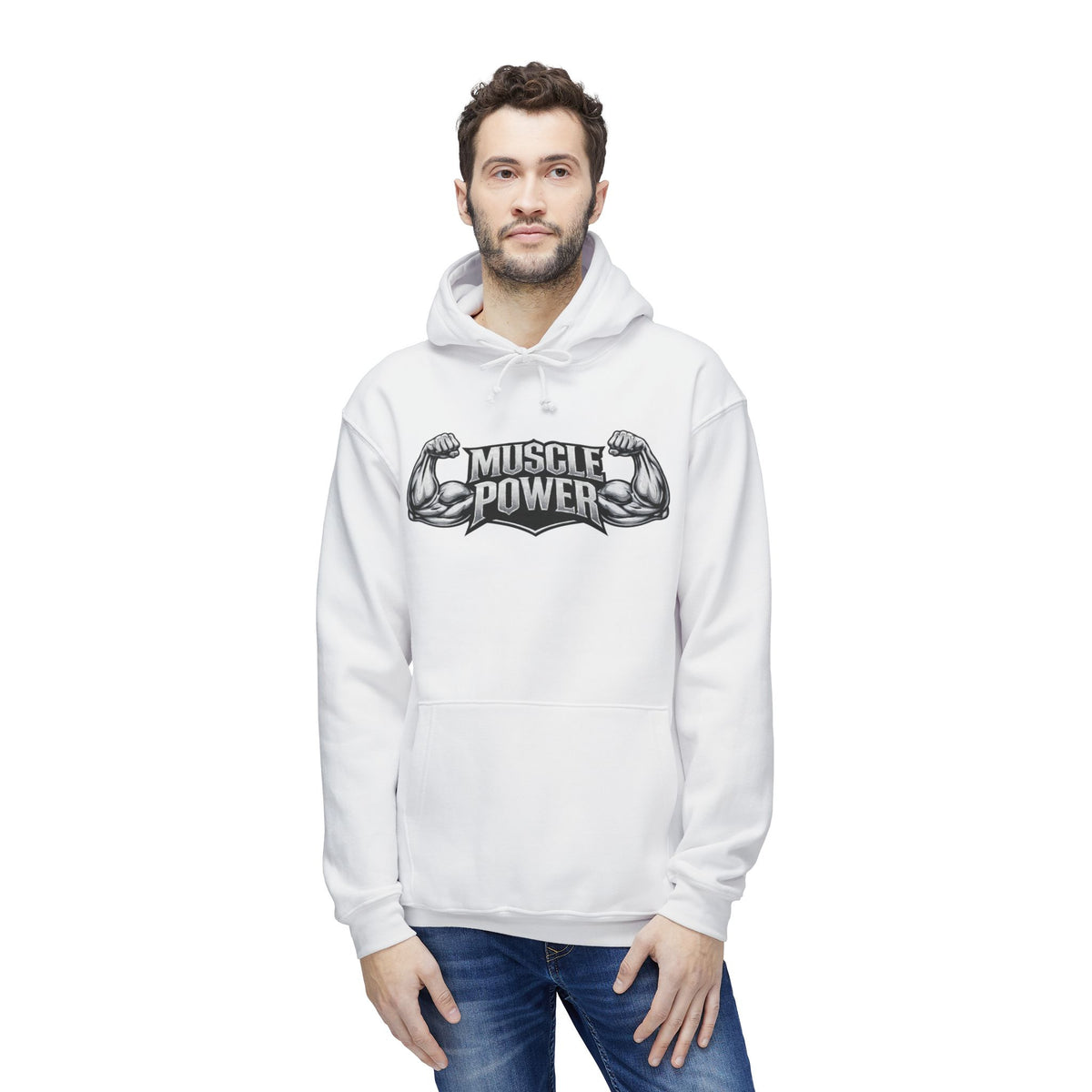 Muscle Power Hoodie — Graphic Gym Workout Pullover