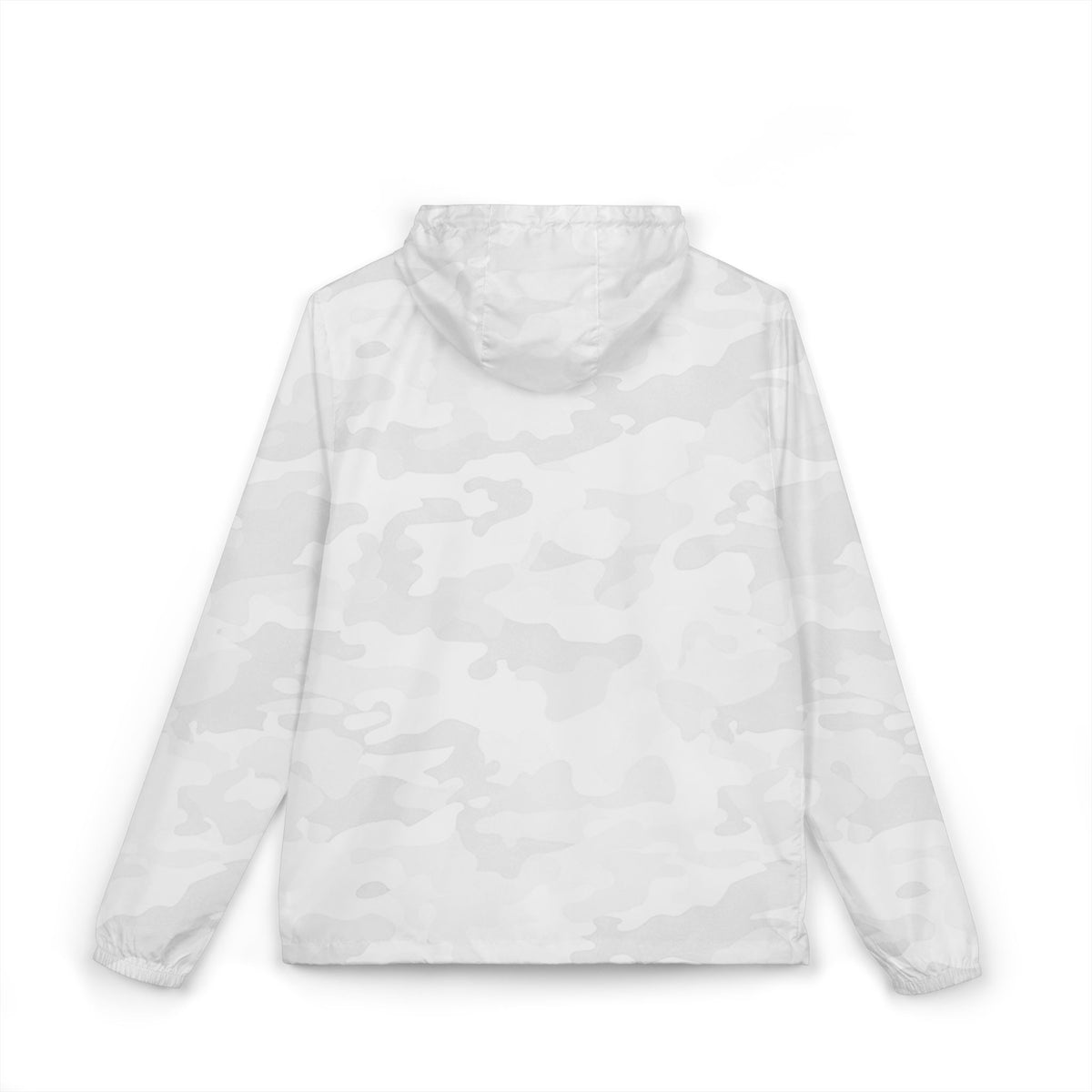 White Camo Windbreaker Jacket — Subtle Urban Logo Streetwear