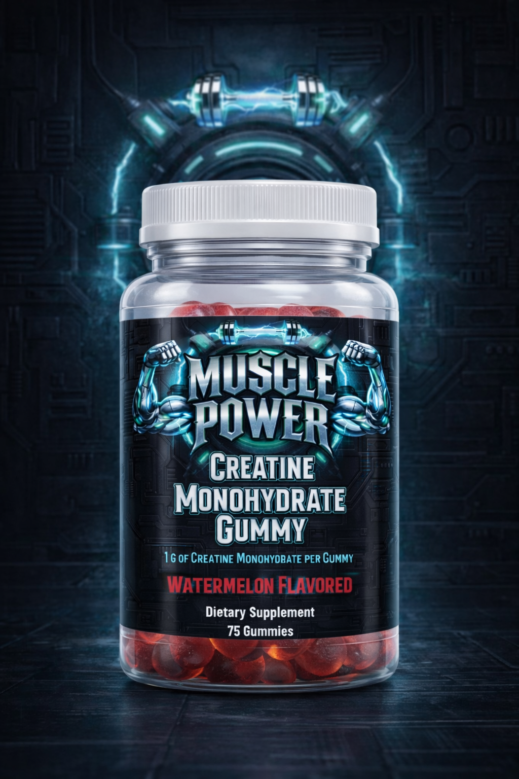 MUSCLE POWER CREATINE MONOHYDRATE GUMMY - SOUR WATERMELON (75 COUNT)