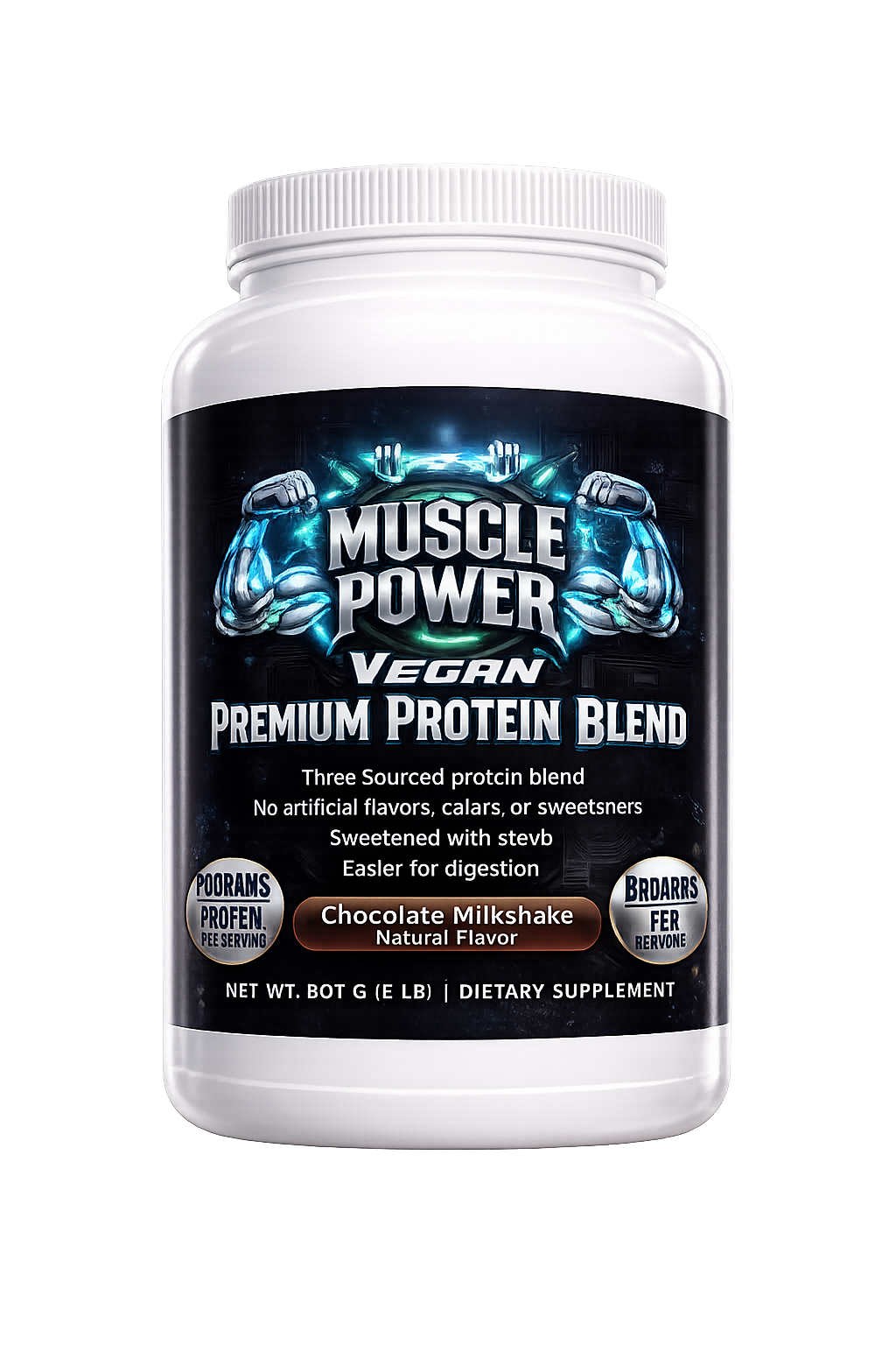 Muscle Power Premium Whey Protein Powder (Chocolate, 2 lbs) - Micronized Muscle Building Supplement for Gym Workout Growth & Recovery