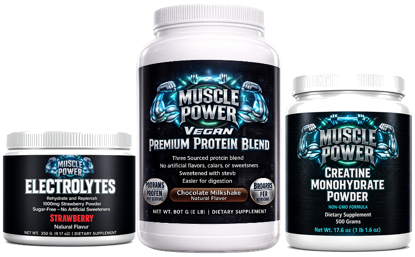 Muscle Power Premium Whey Protein Powder Bundle (Chocolate & Strawberry) - High Protein Gym Workout Supplement Stack (15% OFF)