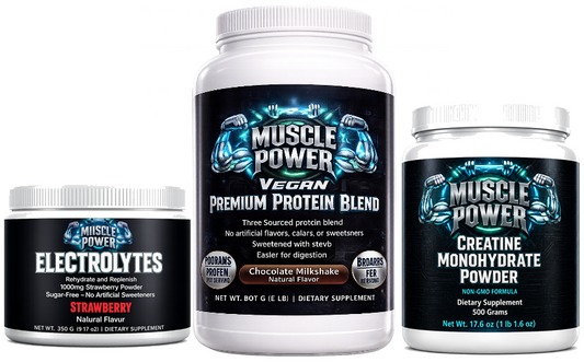 Muscle Power Premium Whey Protein Powder Bundle (Chocolate & Strawberry) - High Protein Gym Workout Supplement Stack (15% OFF)