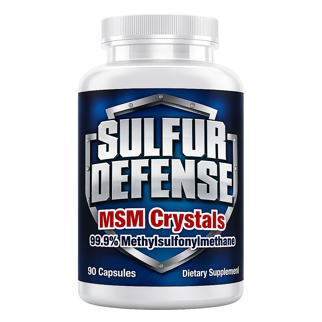 Sulfur Defense OptiMSM® Pure MSM Supplement (90 Veggie Capsules) - Immune System, Joint Support & Cellular Health