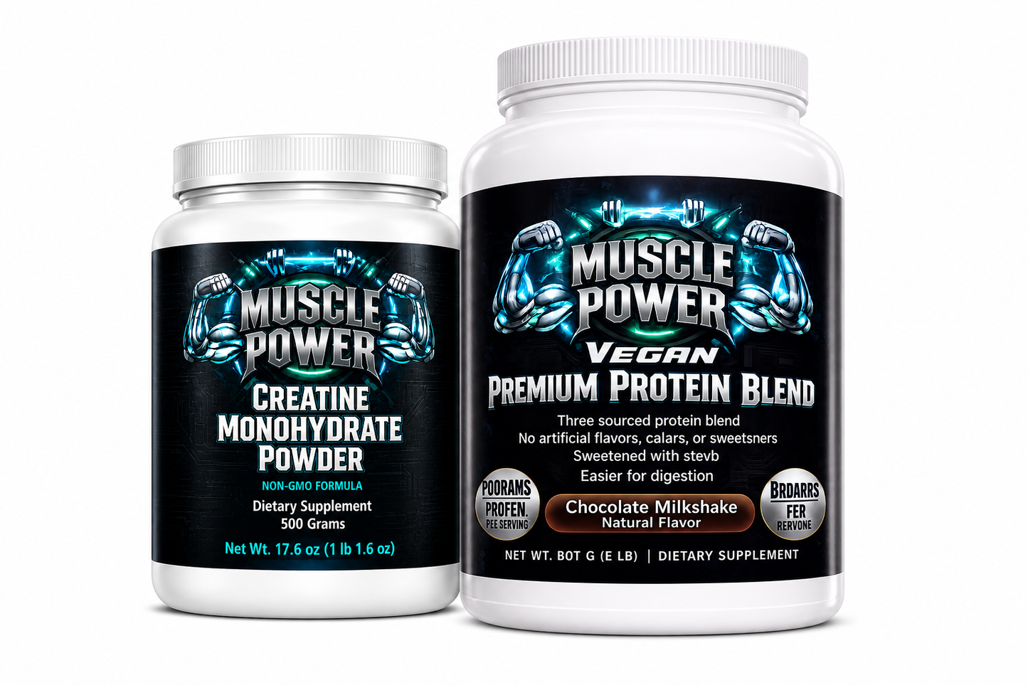 Muscle Power Premium Whey Protein Powder (Chocolate) & Creatine Monohydrate Combo Kit - Ultimate Muscle Building & Recovery Gym Stack